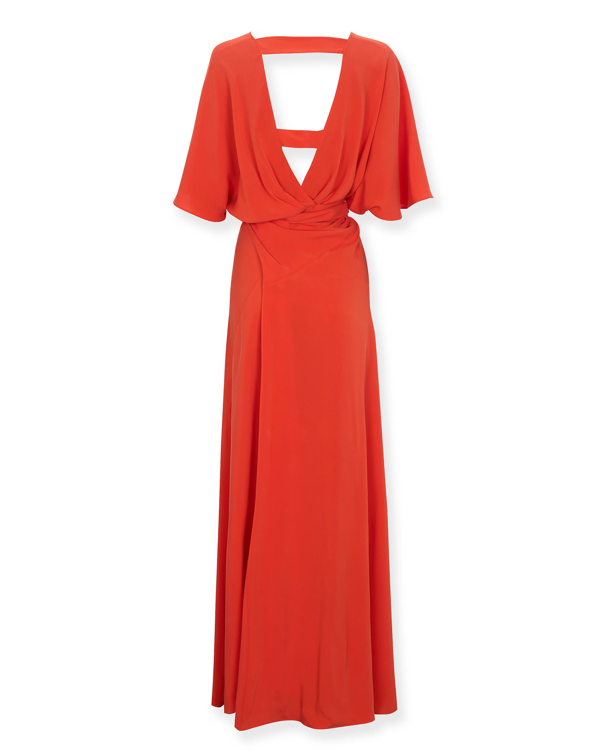 GINEVRA | Red Silk Midi Dress - Image 6