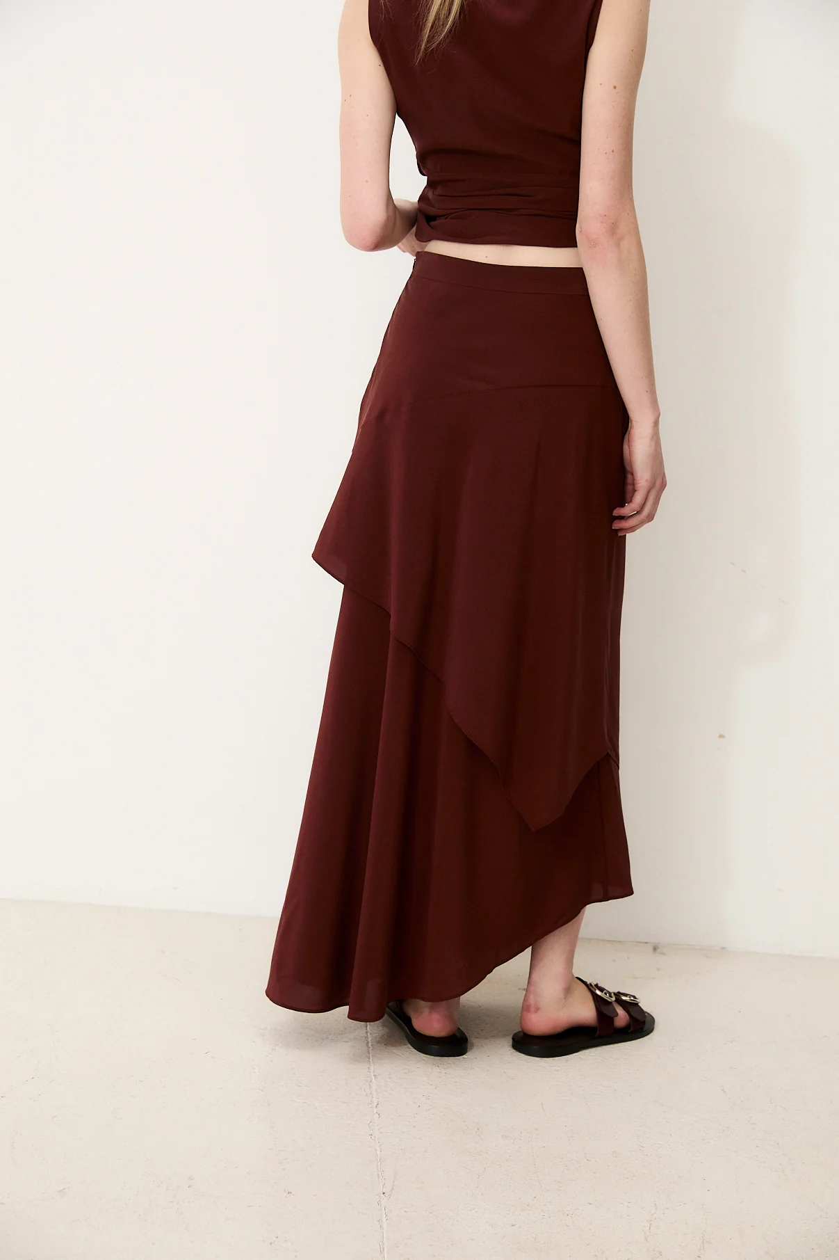 GINEVRA | Natural Silk Skirt with Fluid Drape - Image 4