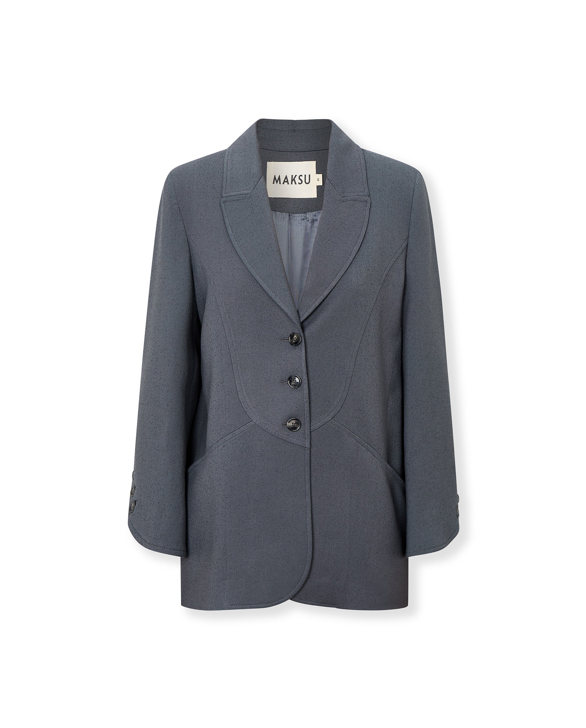GIOVANA | Dark Grey Wool-Blend Structured Blazer - Image 6