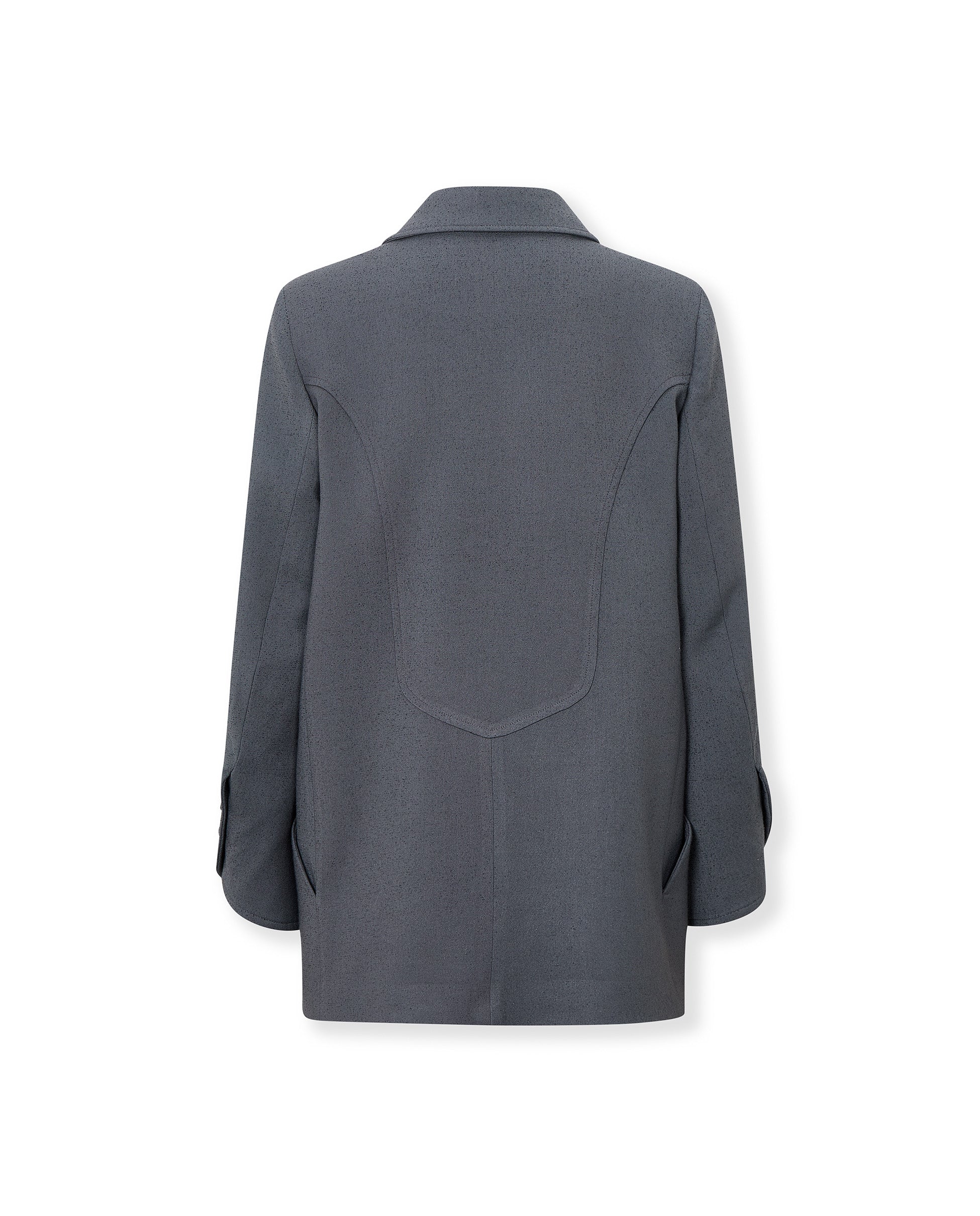 GIOVANA | Dark Grey Wool-Blend Structured Blazer - Image 7