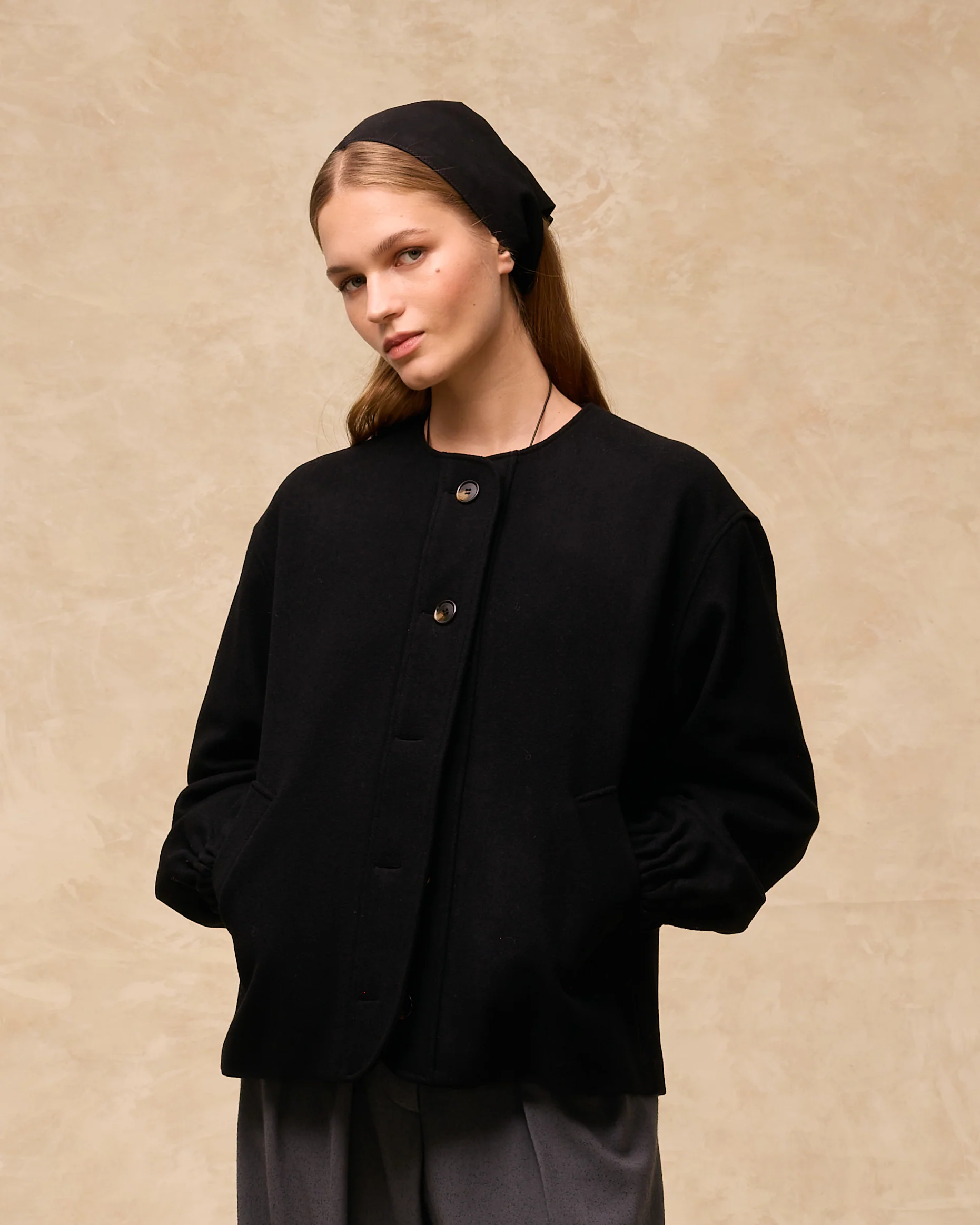 GIULIA | Black Wool Short Coat - Image 3