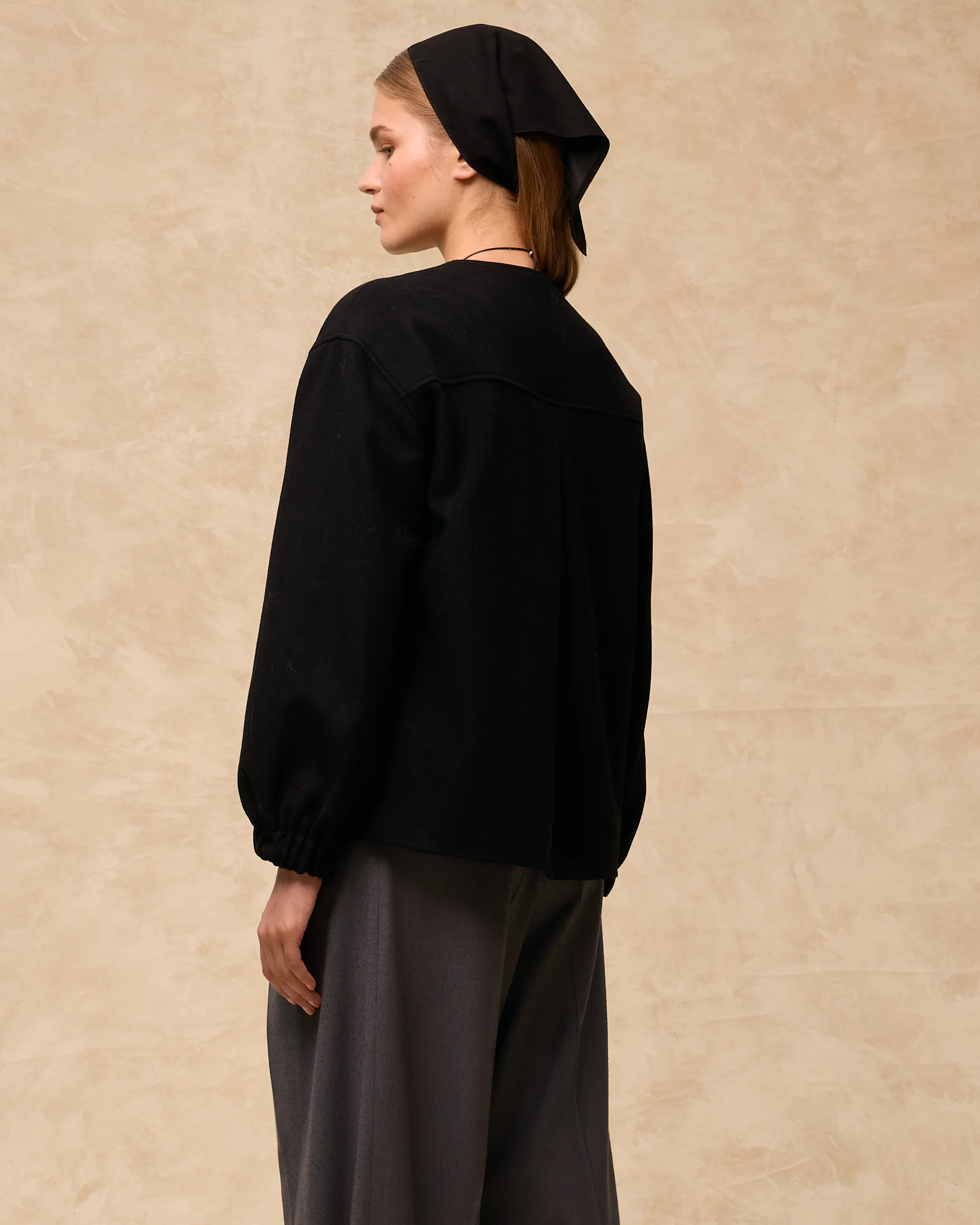 GIULIA | Black Wool Short Coat - Image 4