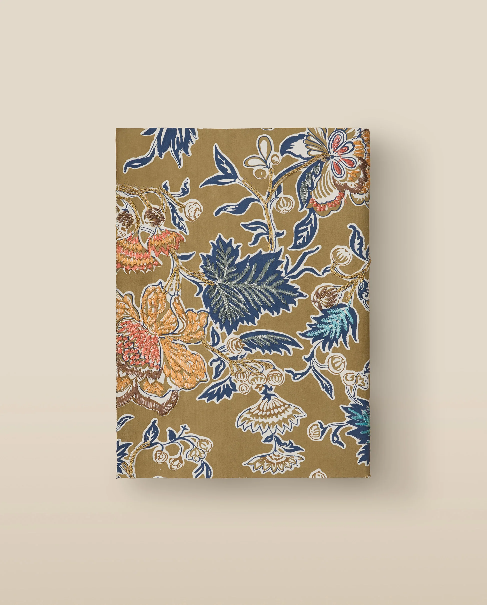 Antique Gold Floral Embroidered Softbound Journal - Image 3