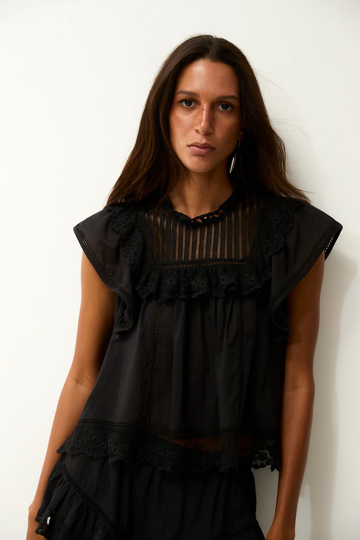 ISABELLA | Black Cotton Blouse - Image 2