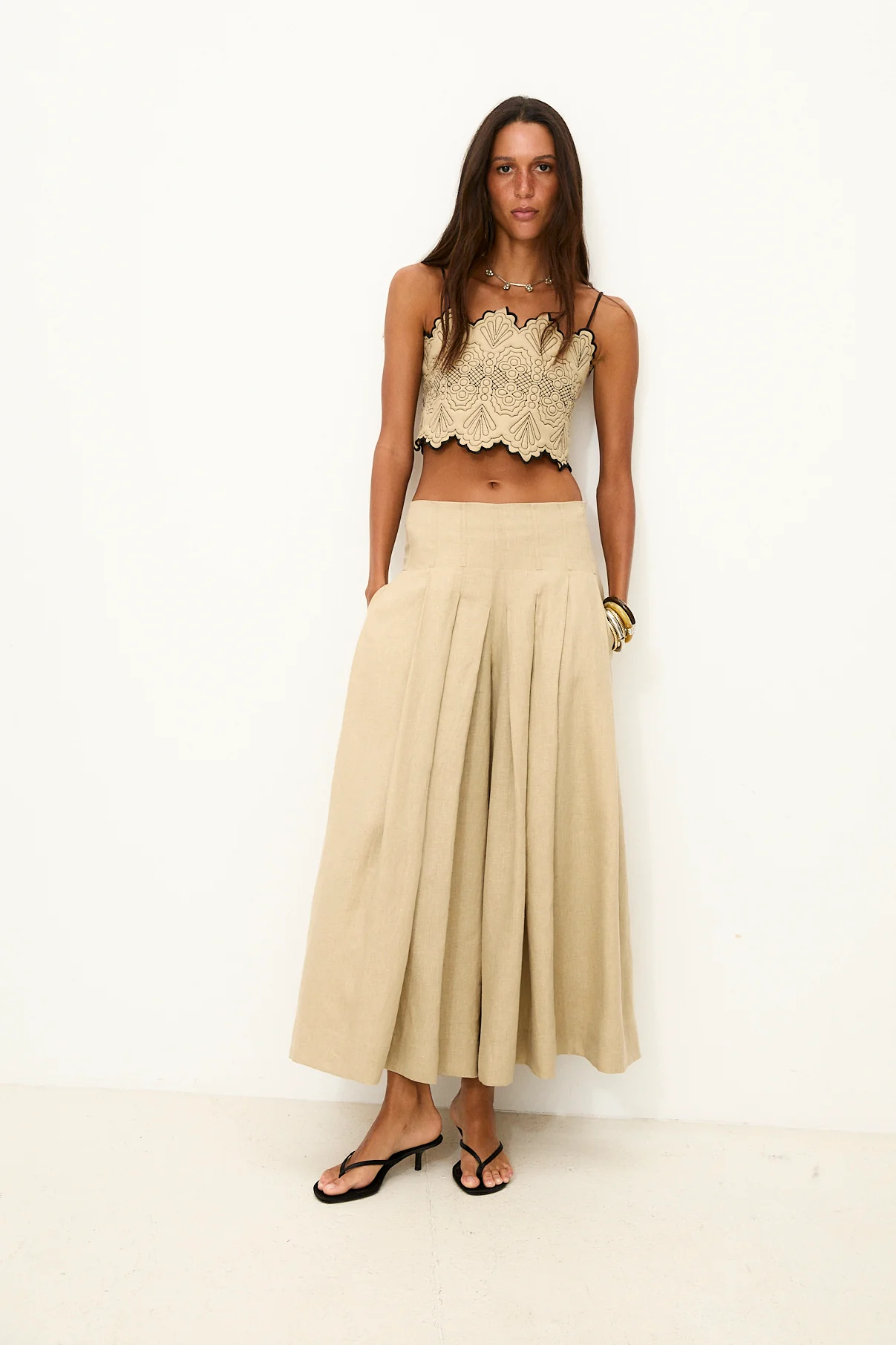 ISHANI | Ecru 100% Linen Top - Image 2