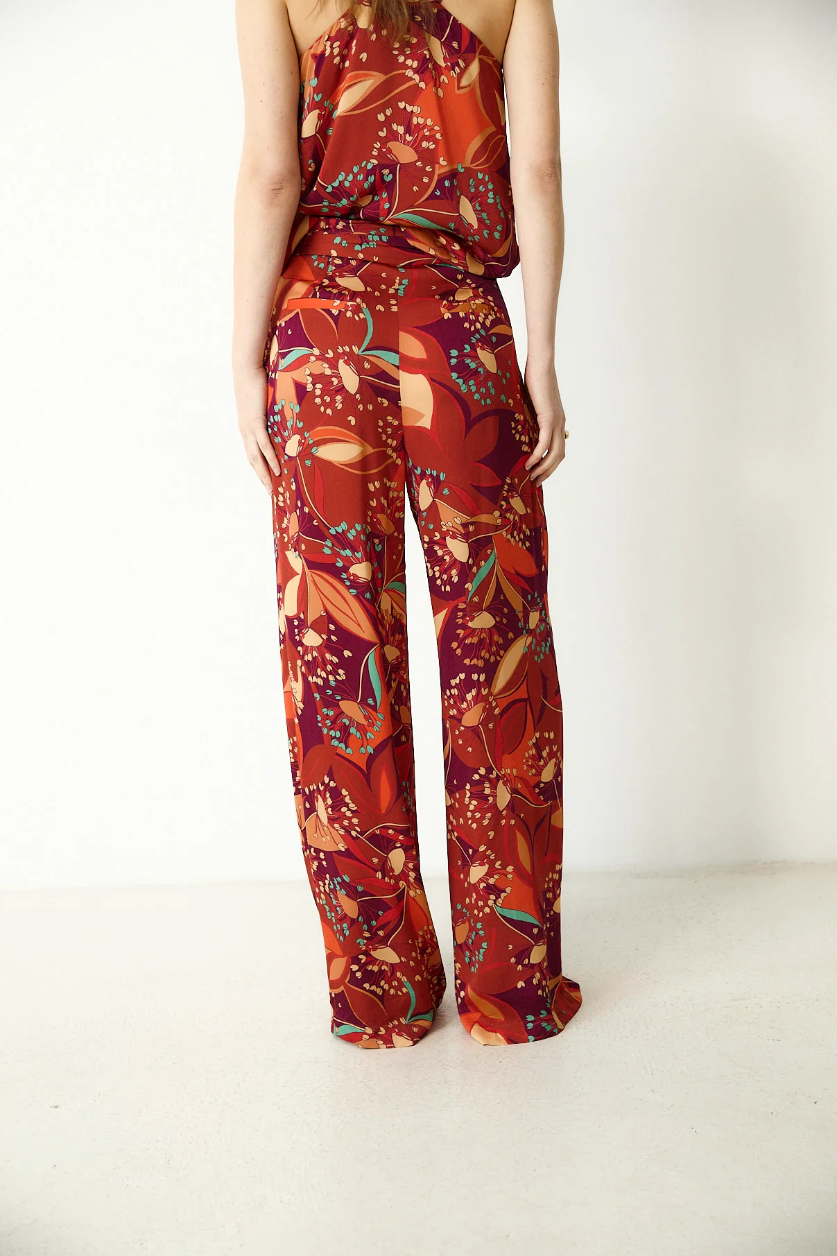 JOHANA | Red Floral Trousers - Image 5