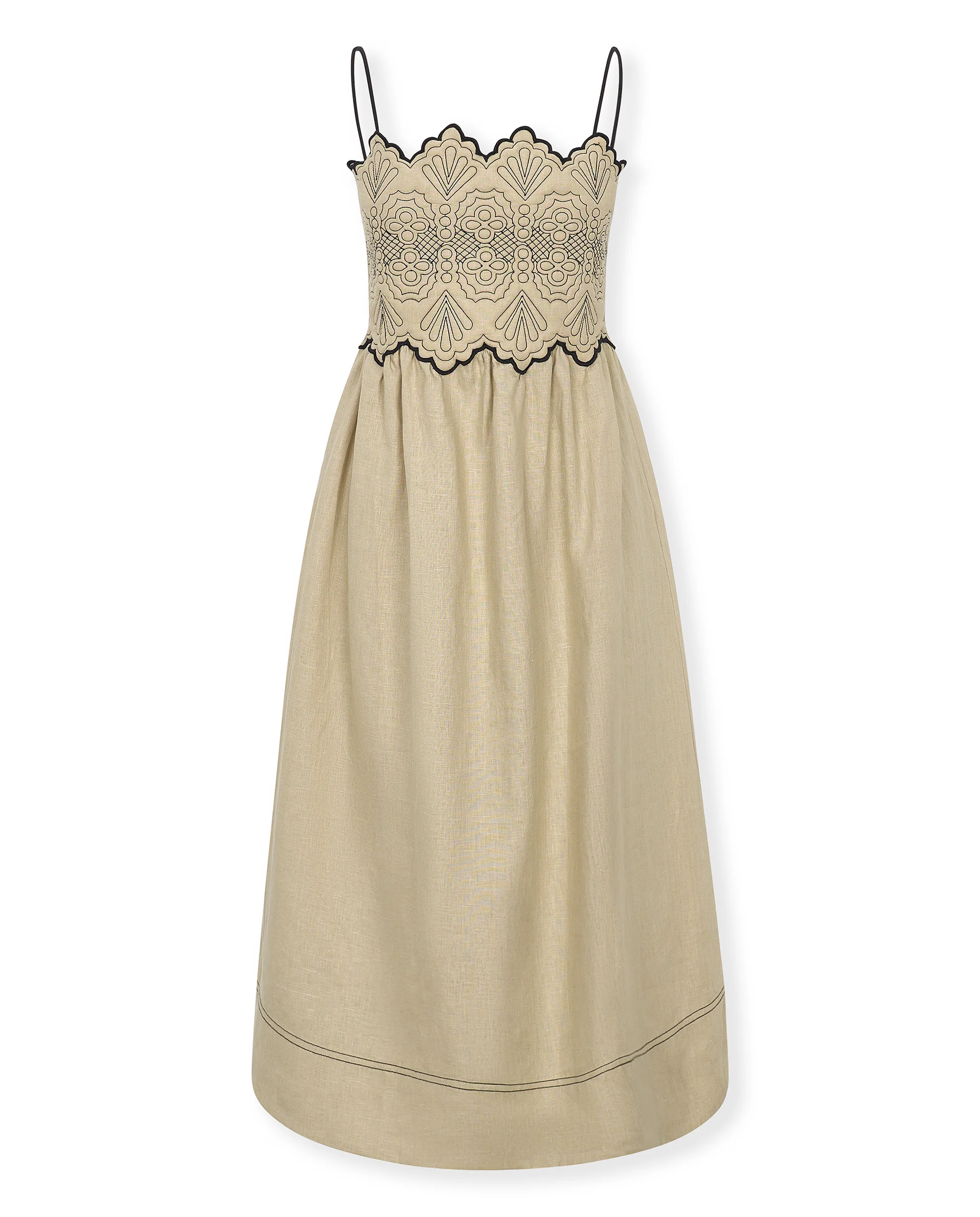 JUNA | 100% Linen Ecru Midi Dress - Image 5