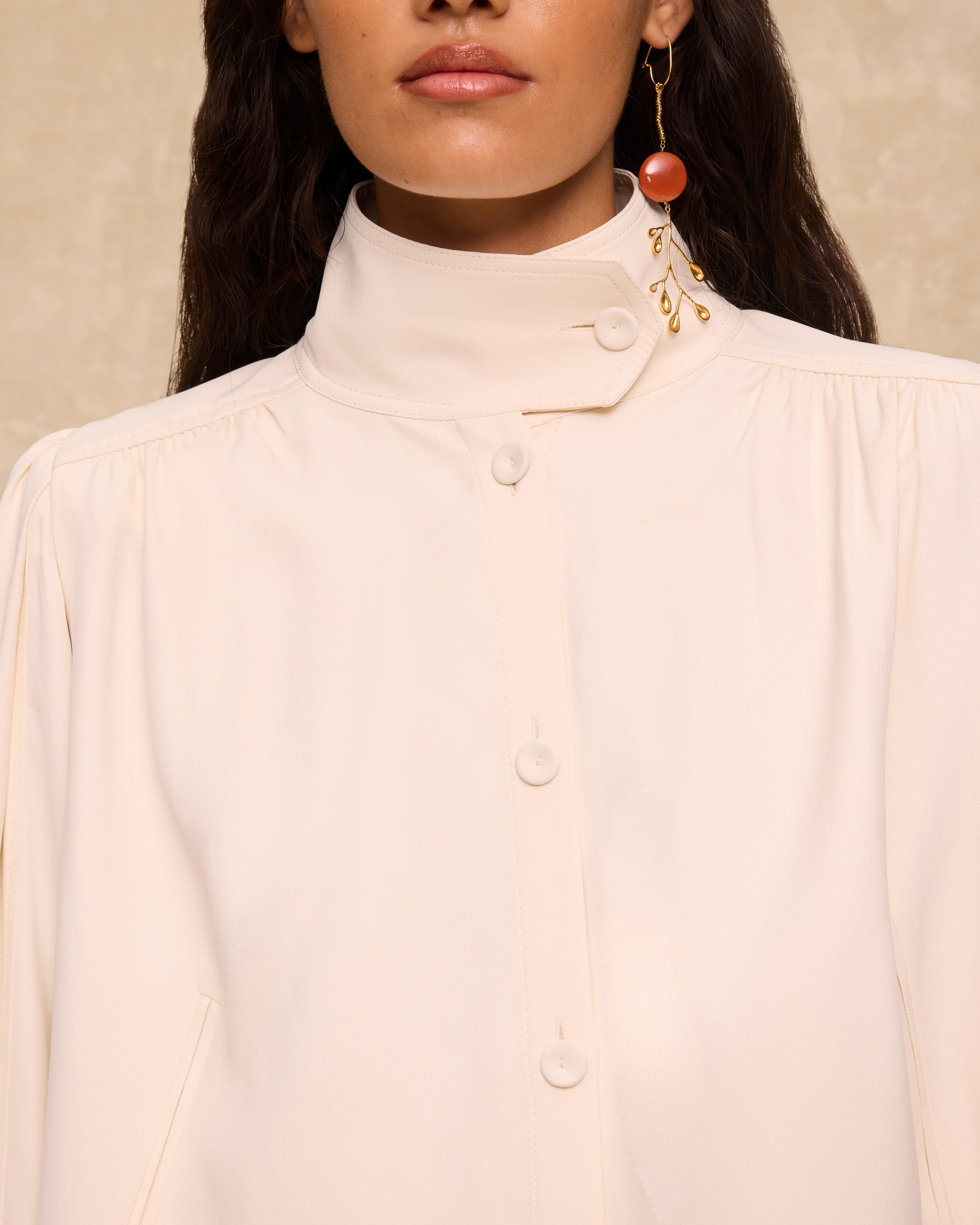 LEMON | Ecru High-Neck Jacket - Image 3