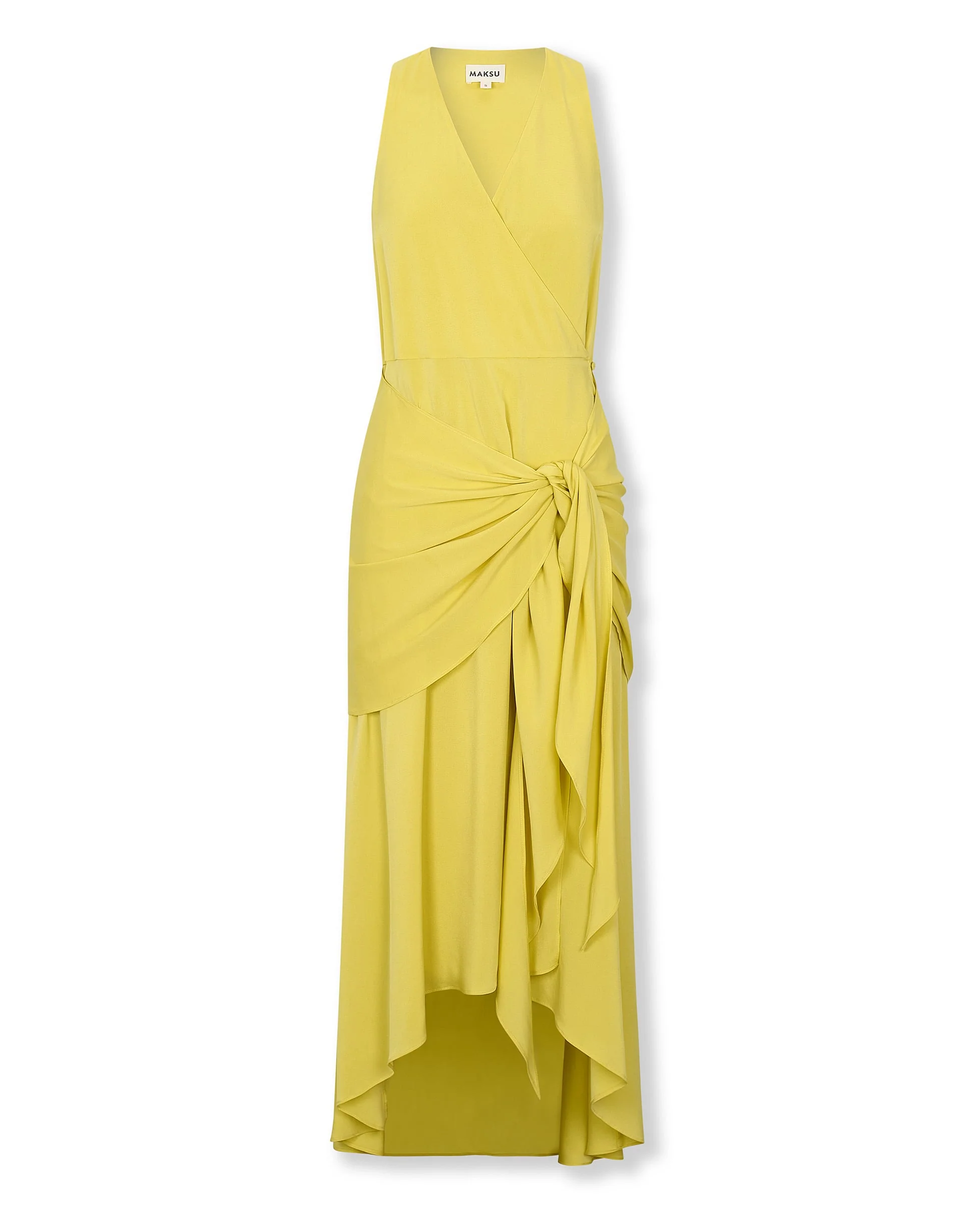 LEOPOLDA | 100% Silk Yellow Midi Dress - Image 5