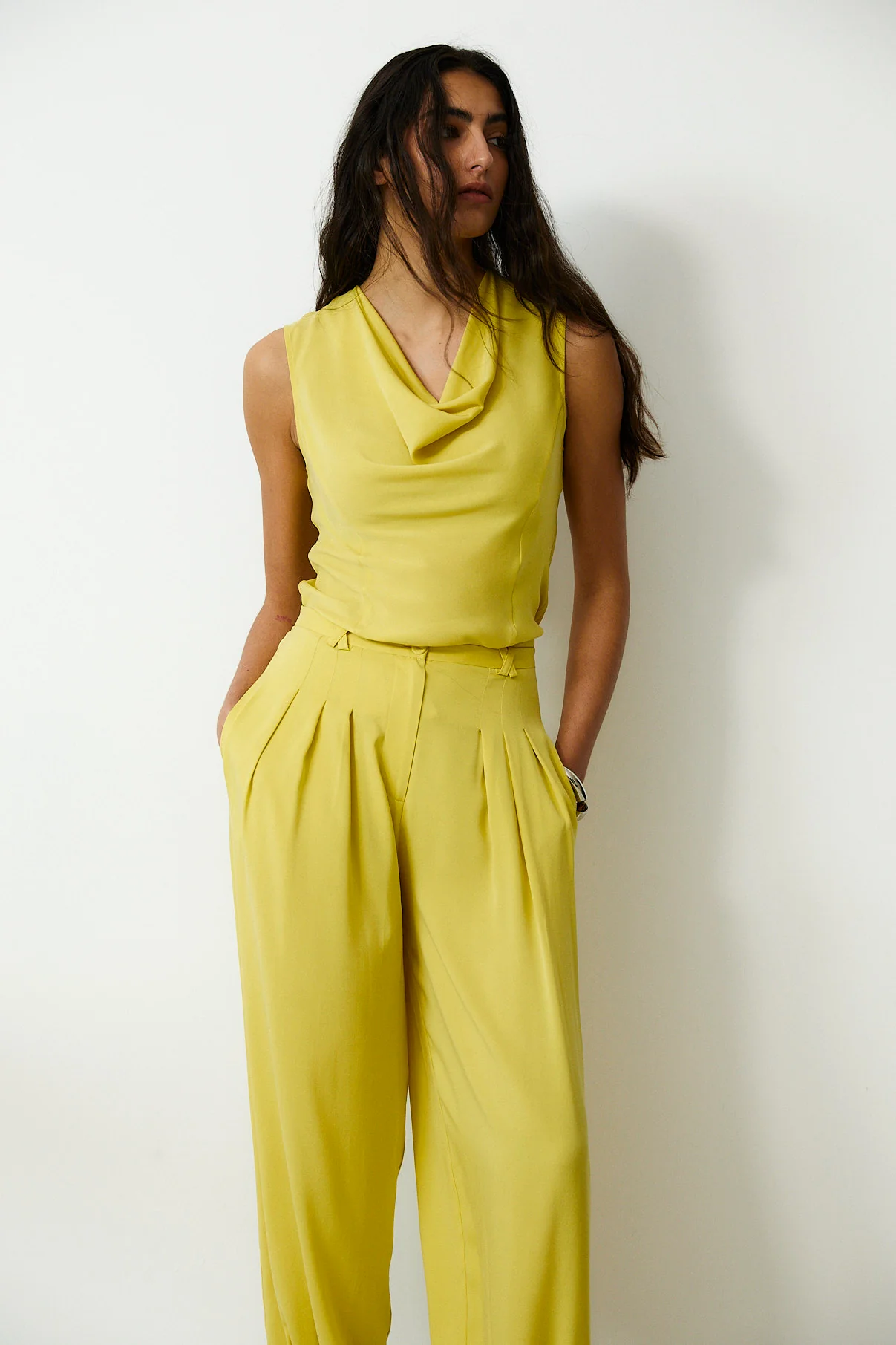 LEOPOLDA | 100% Silk Yellow Top - Image 2
