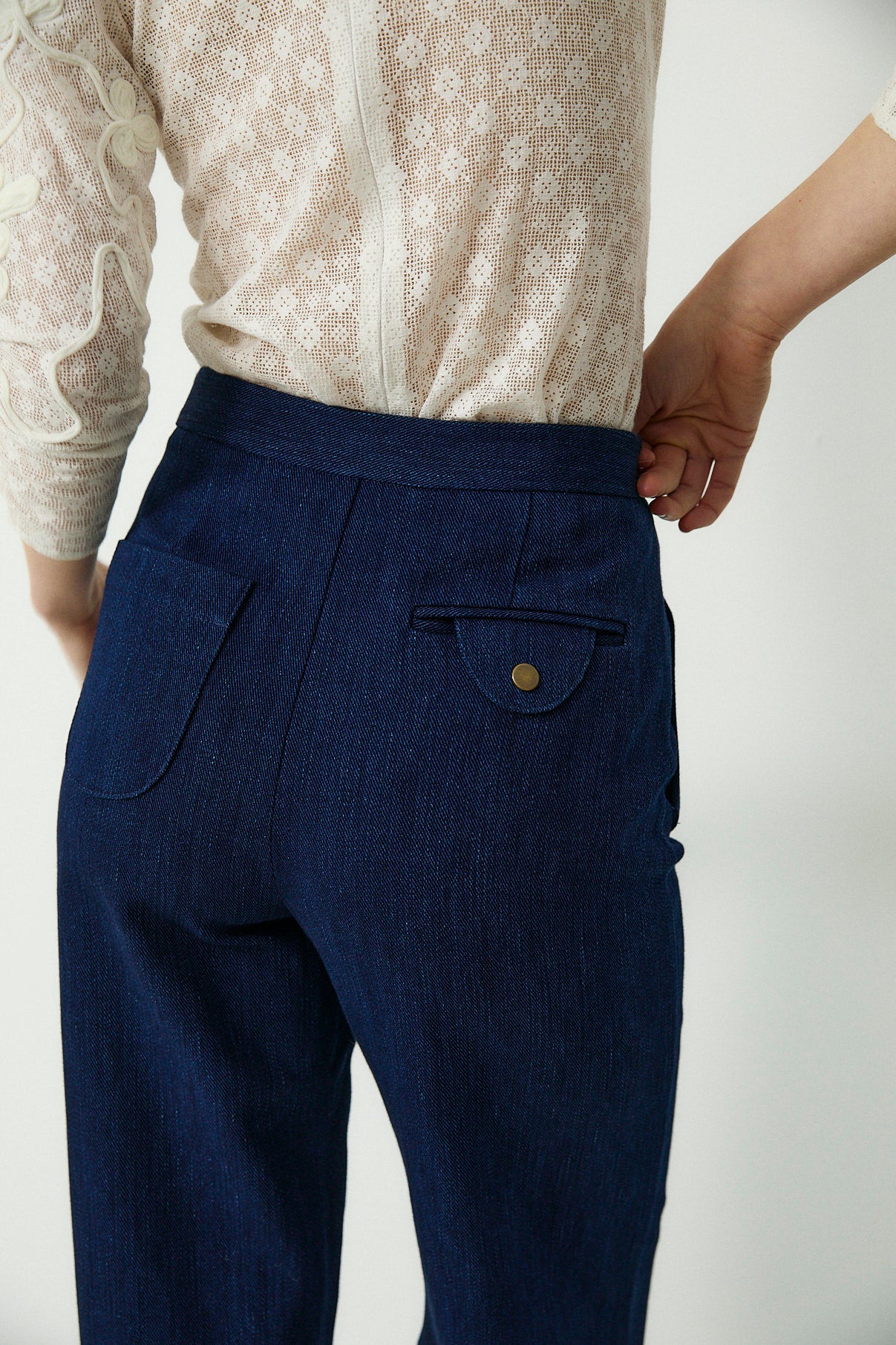LEVI | Indigo High-Waisted Cotton Trousers - Image 4