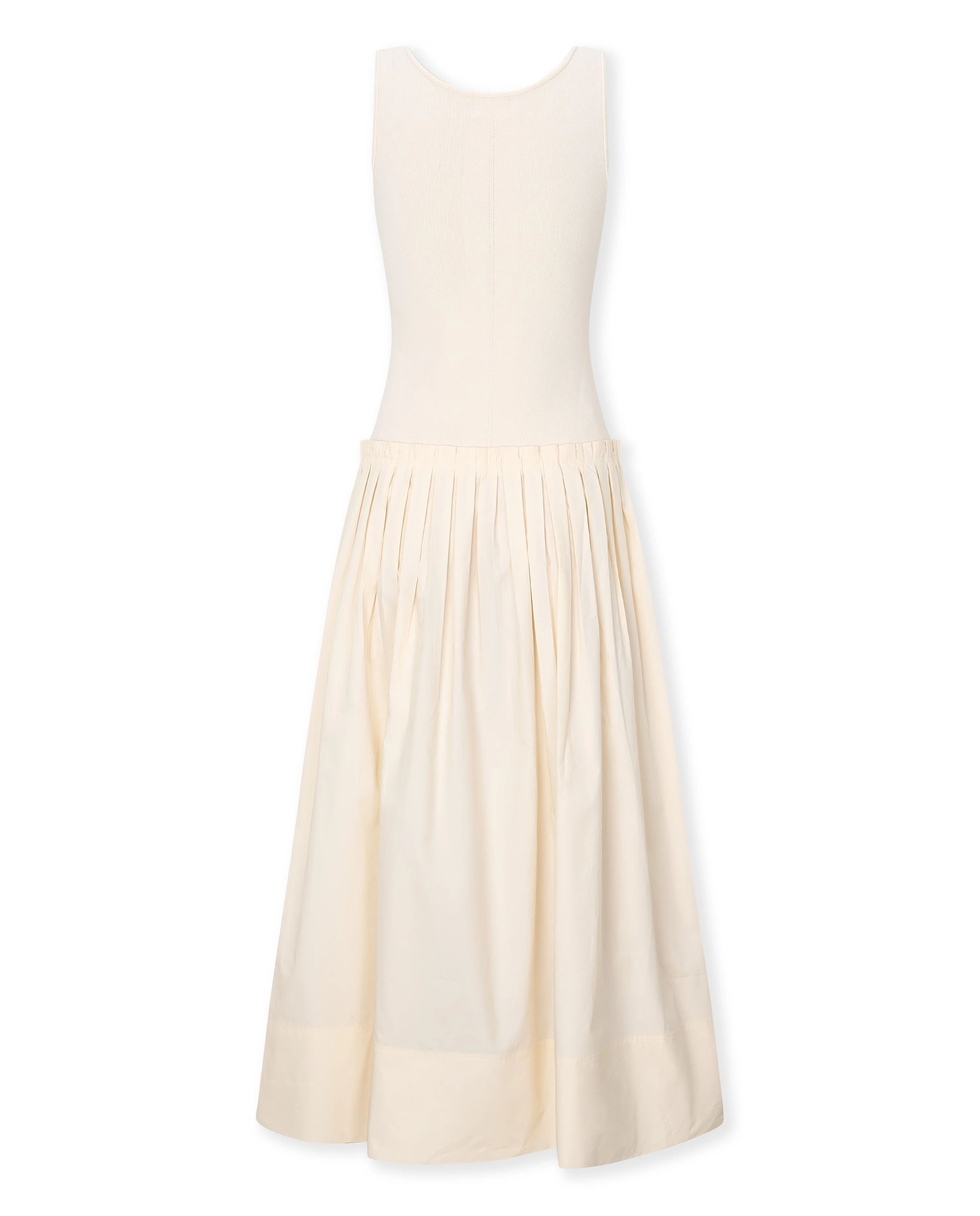 LINA | Knit and Cotton Ecru Dress - Image 7