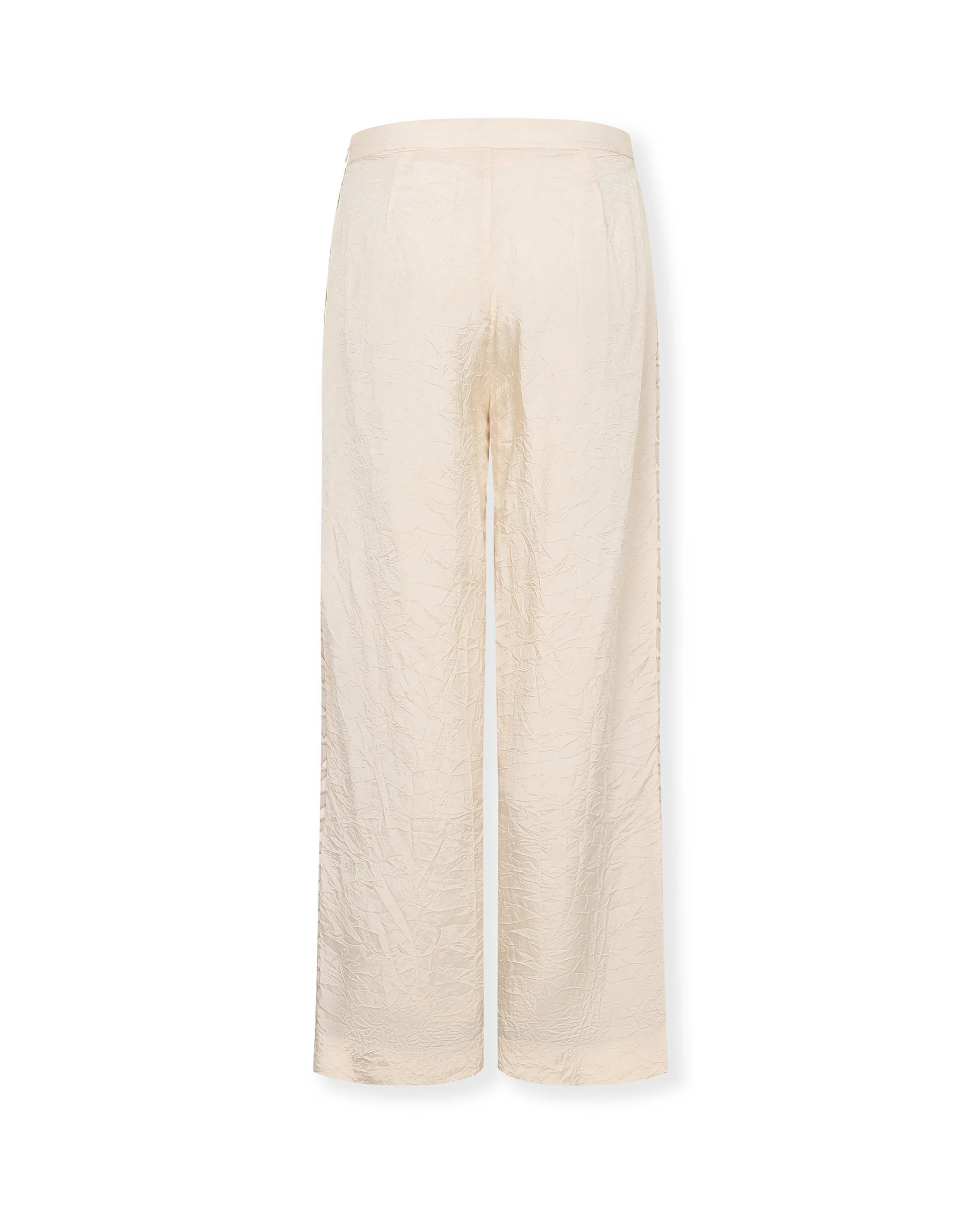 LOUISE | Ecru Cotton Trousers with Hand Embroidery - Image 9