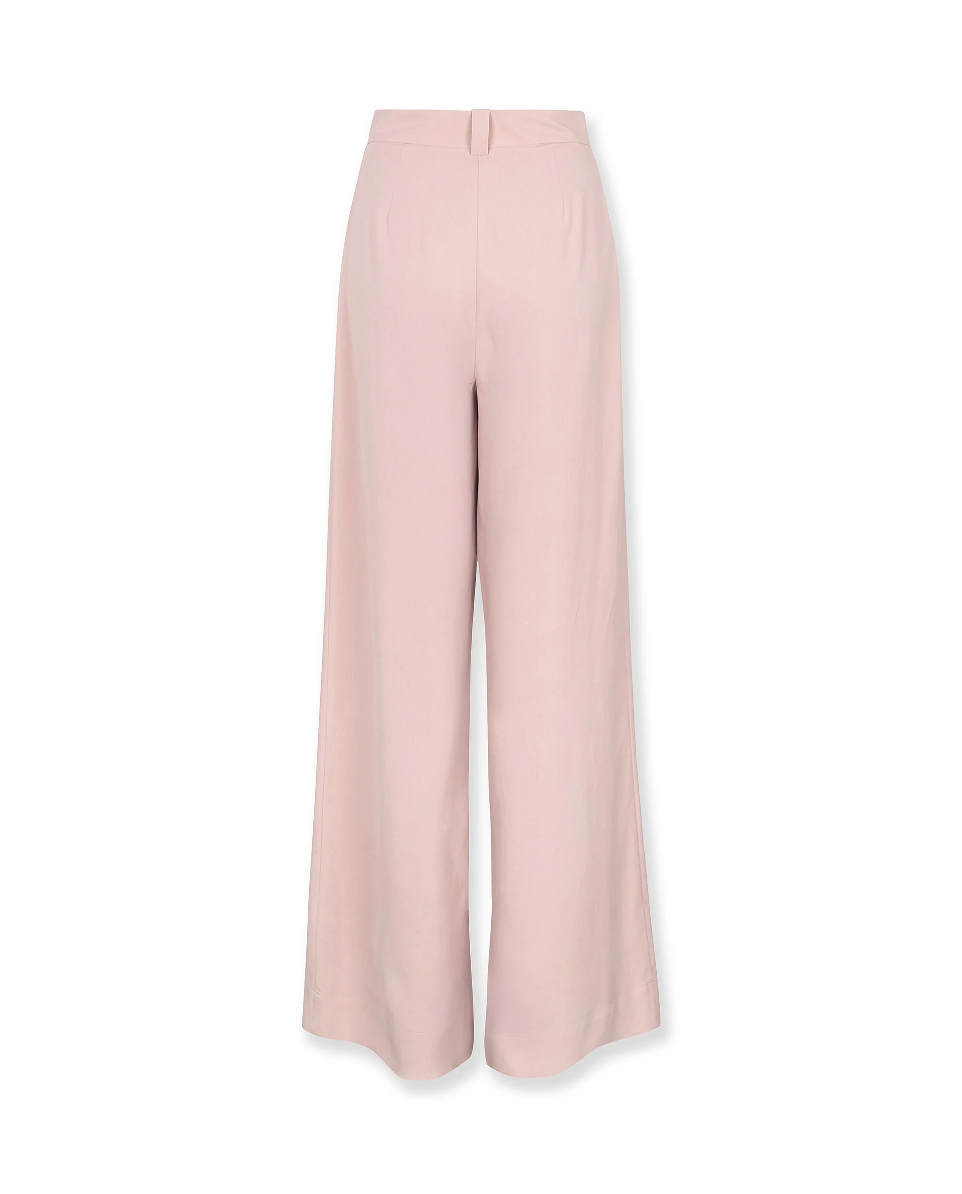 LOURDES | Light Pink Silk Wide Leg Trousers - Image 7