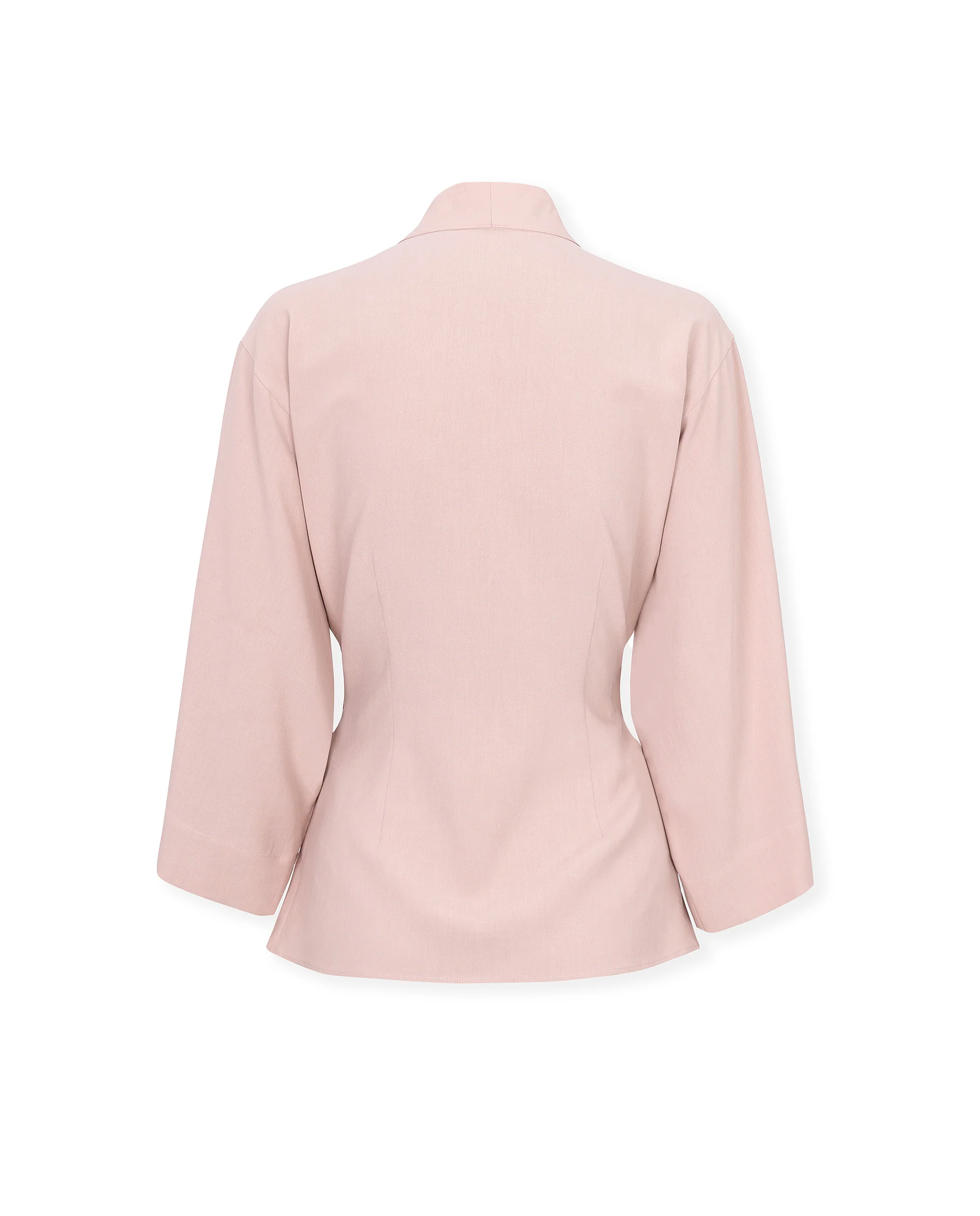LOURDES | Light Pink Silk Wrap Blazer - Image 7