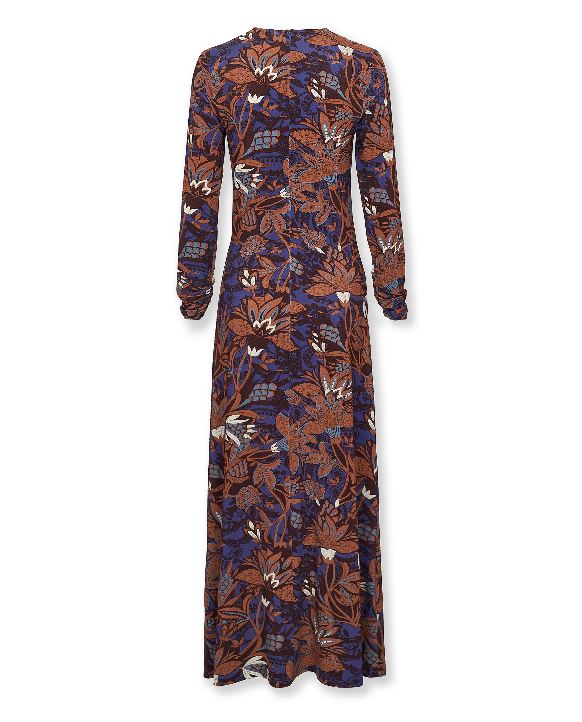 LUCY | Brown Printed Long Sleeve Midi Dress - Image 7