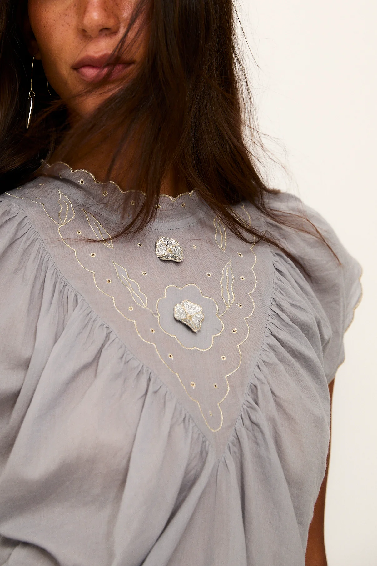 LUKA | Light Blue Cotton Blouse - Image 2