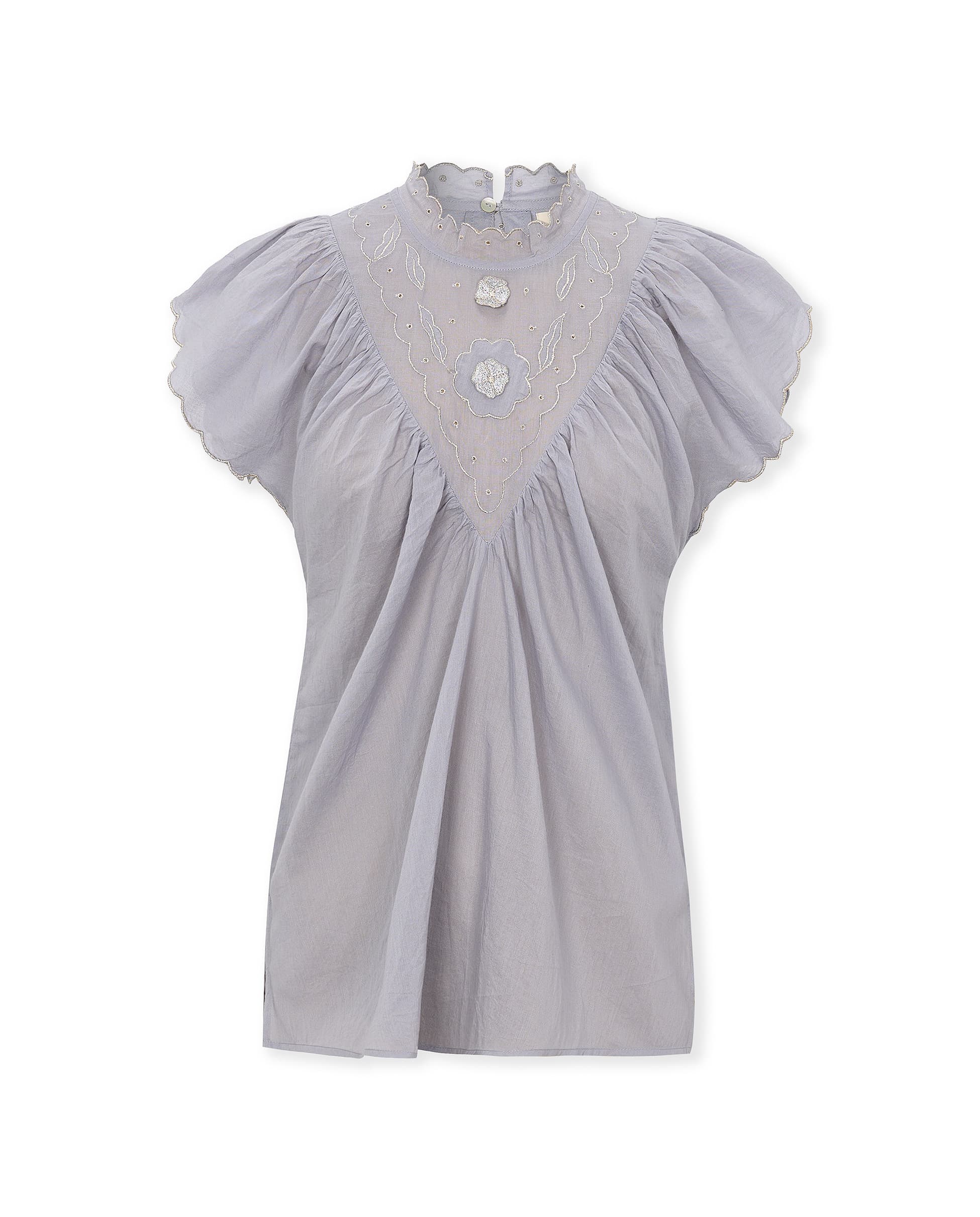 LUKA | Light Blue Cotton Blouse - Image 5