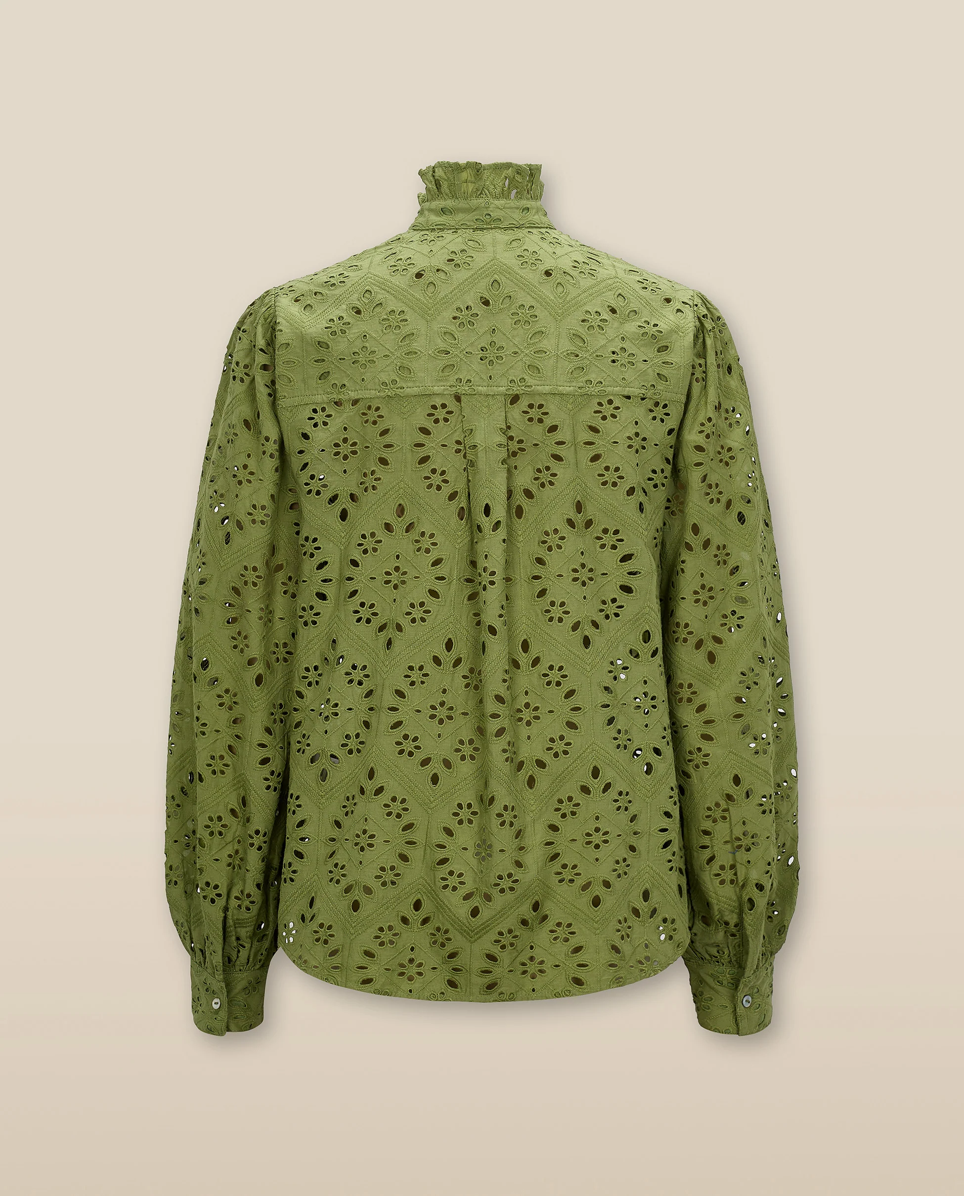 LULU | Soft Green Embroidery Cotton Blouse - Image 7