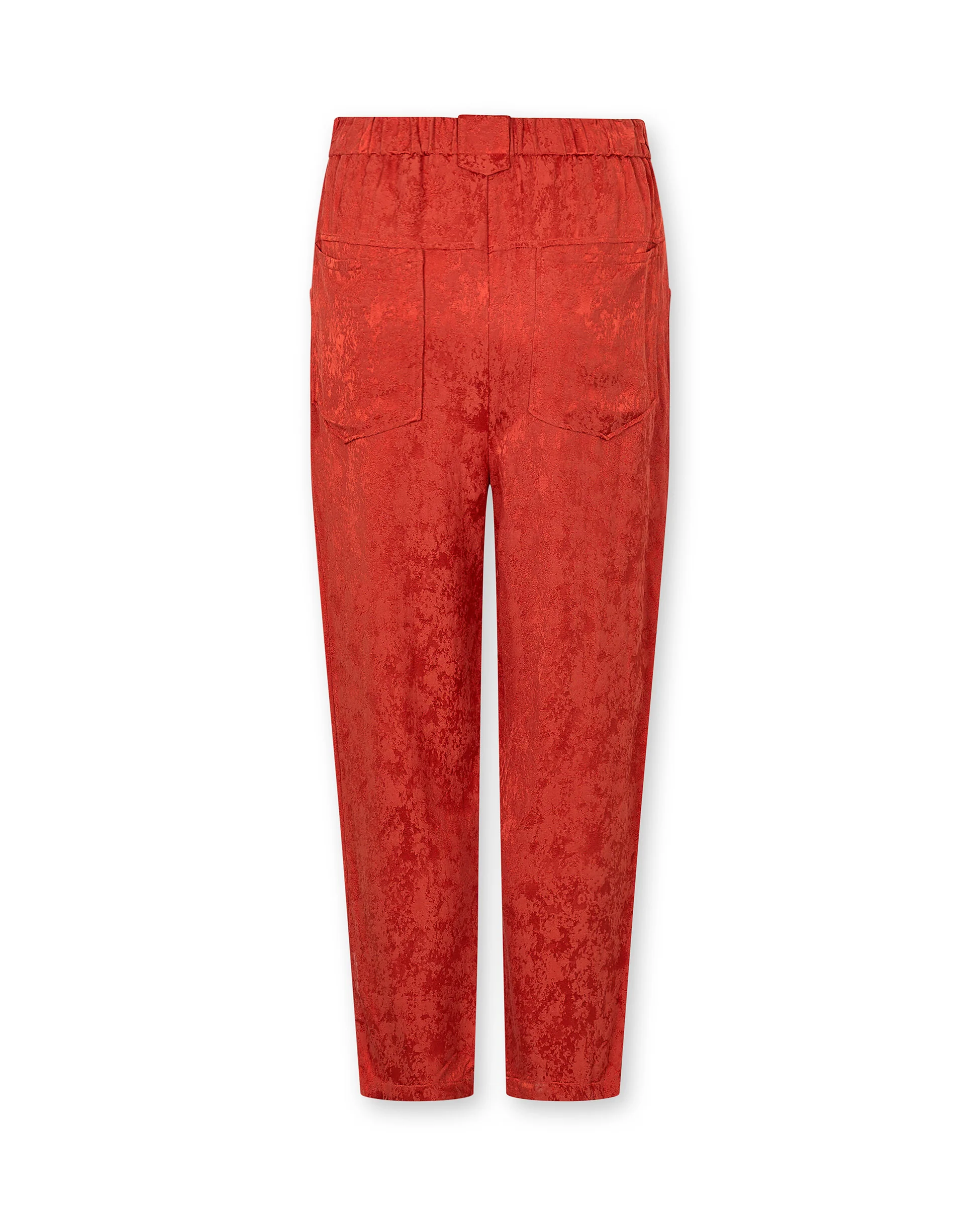 MALAQUITA | Red Jacquard Satin Tapered Trousers - Image 6