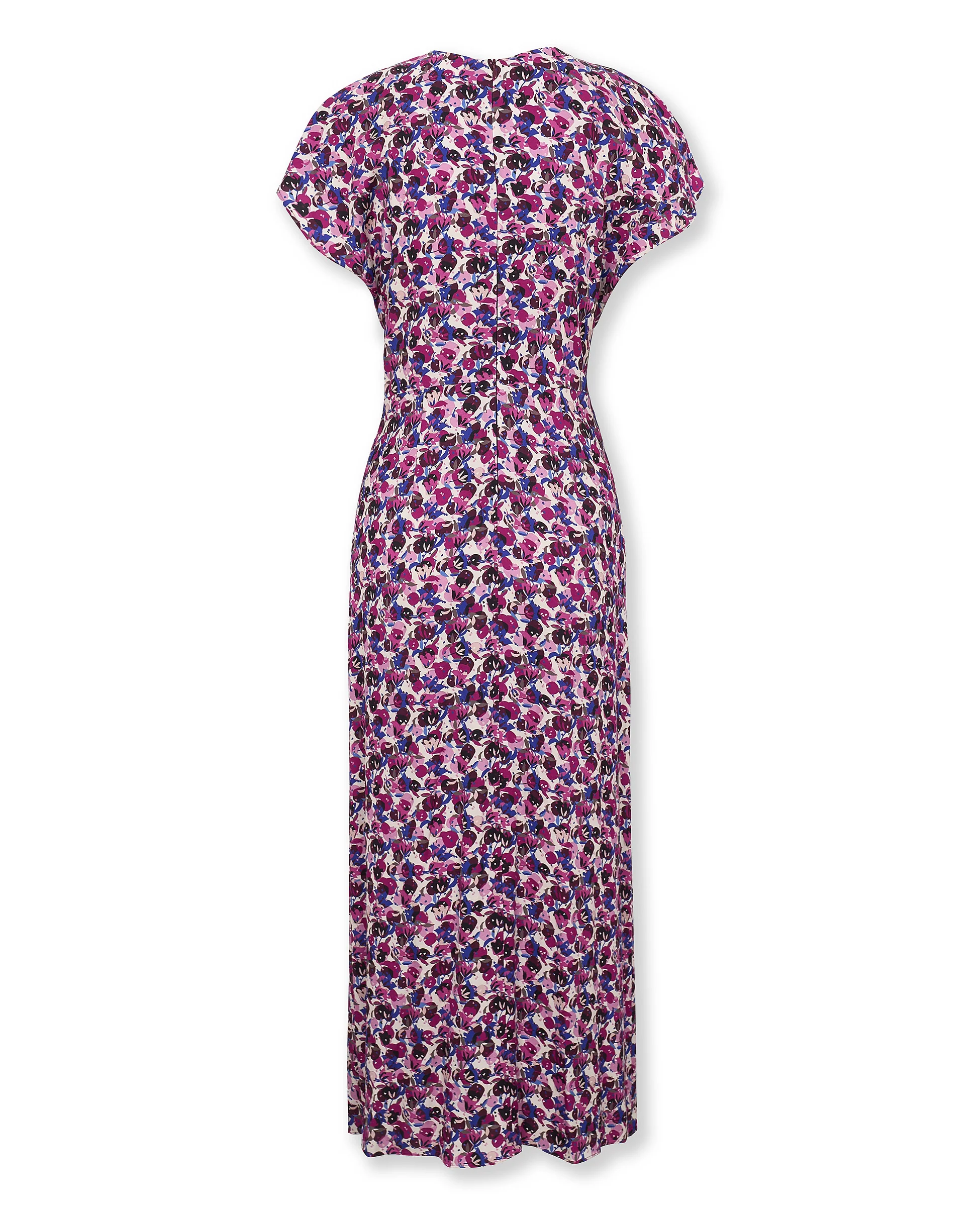 MARIETA | Magenta Abstract Floral Midi Dress - Image 6