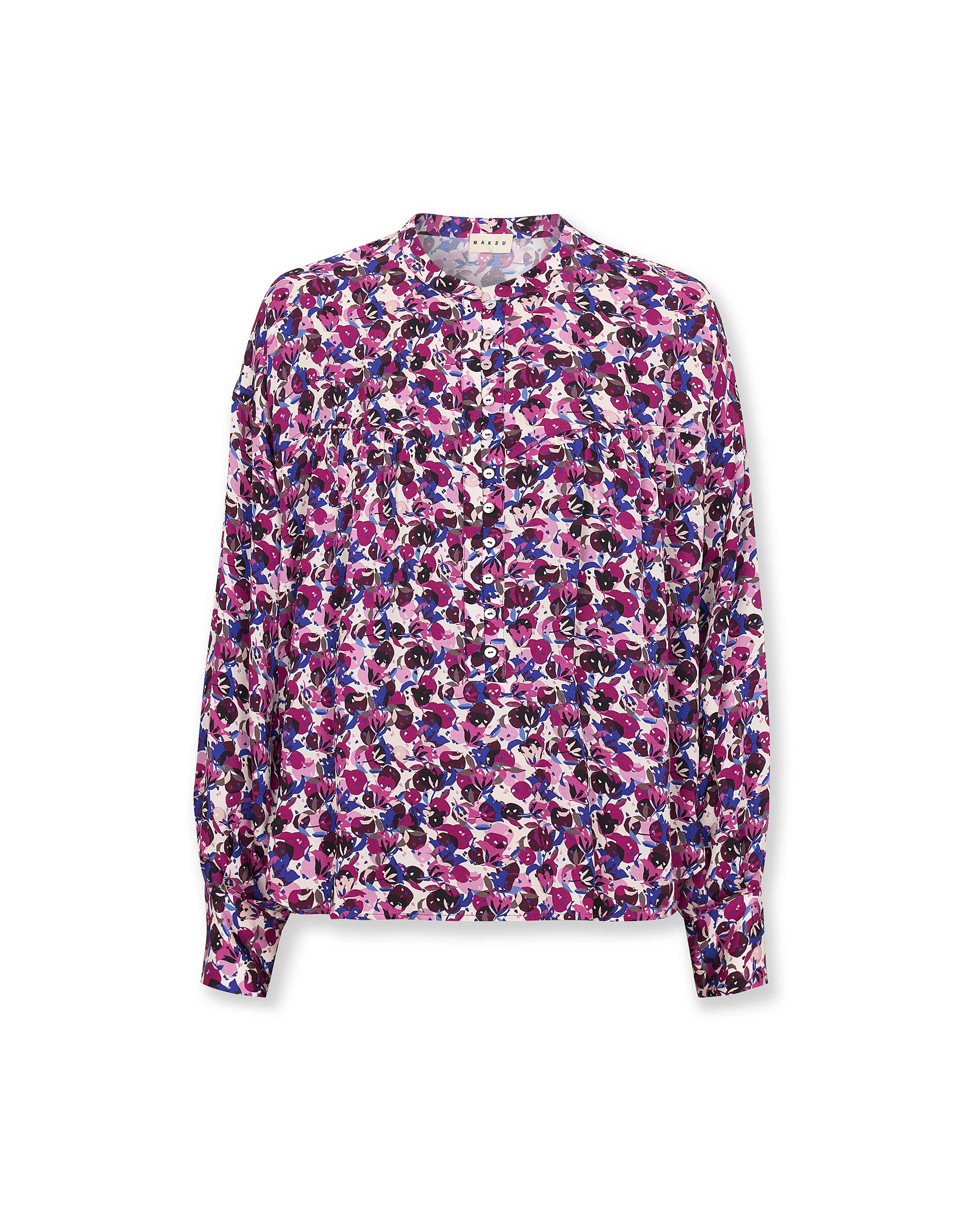 MARIETA | Magenta Abstract Floral Blouse - Image 6