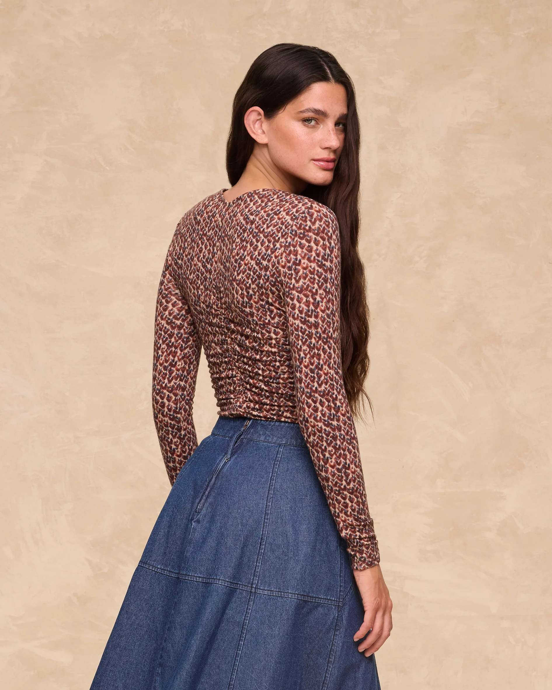 MARISSA | Rust Multi Print Jersey Top - Image 5