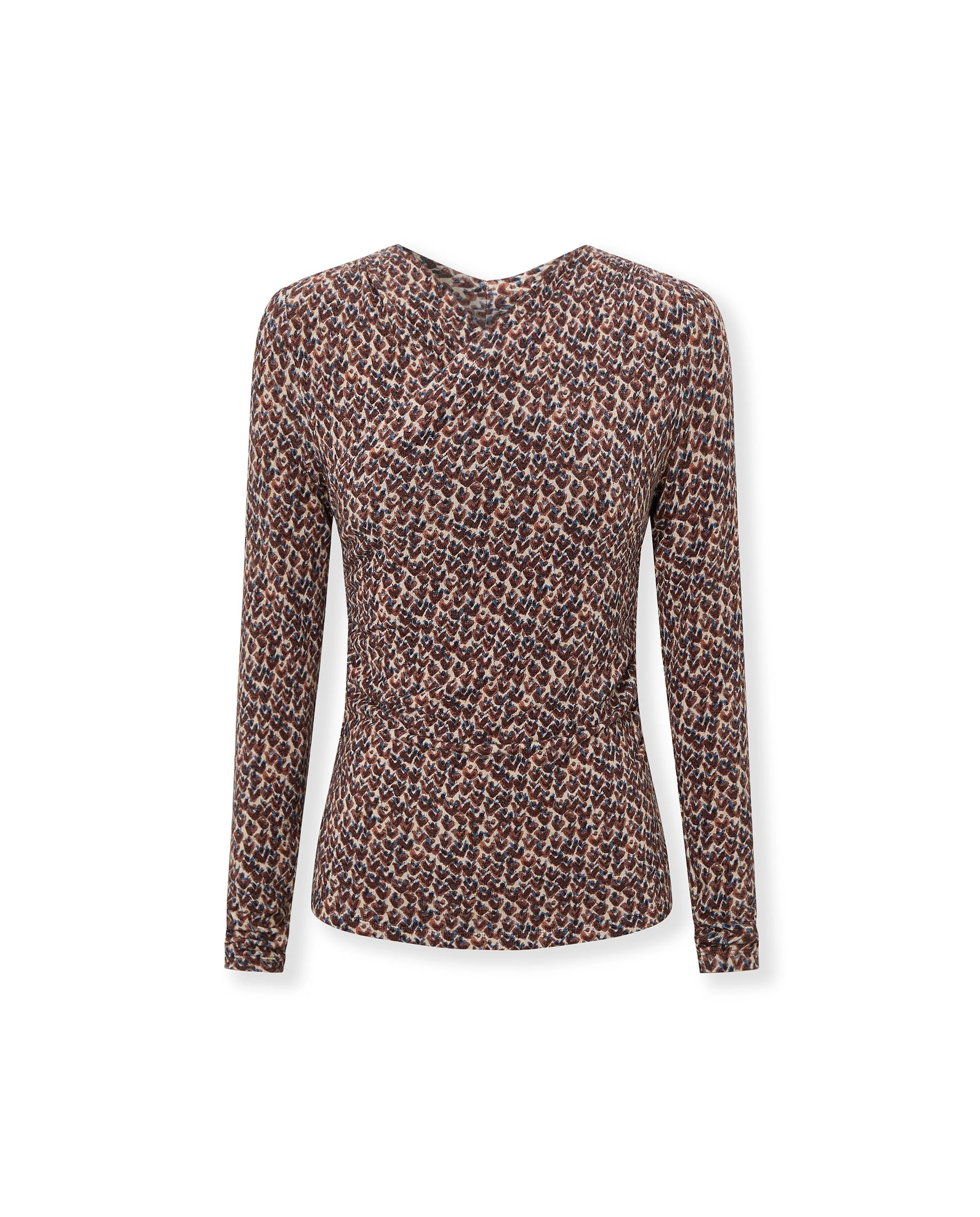MARISSA | Rust Multi Print Jersey Top - Image 6