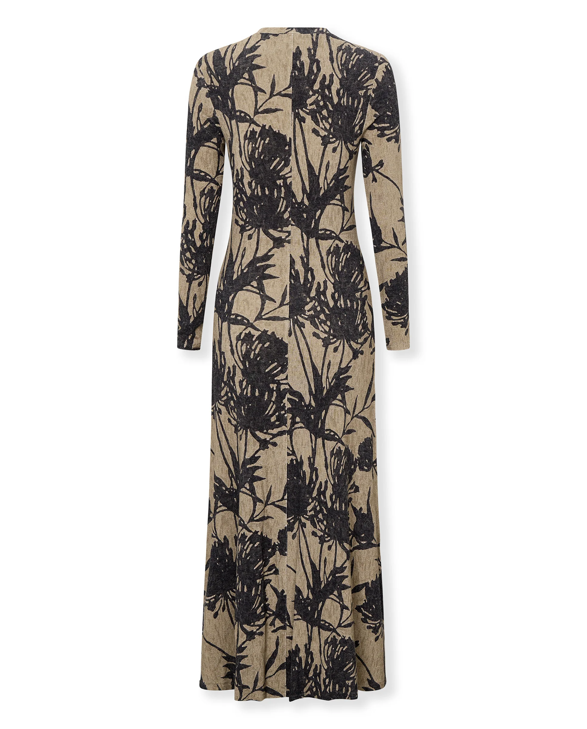 MARISSA | Sand Botanical Print Jersey Dress - Image 6