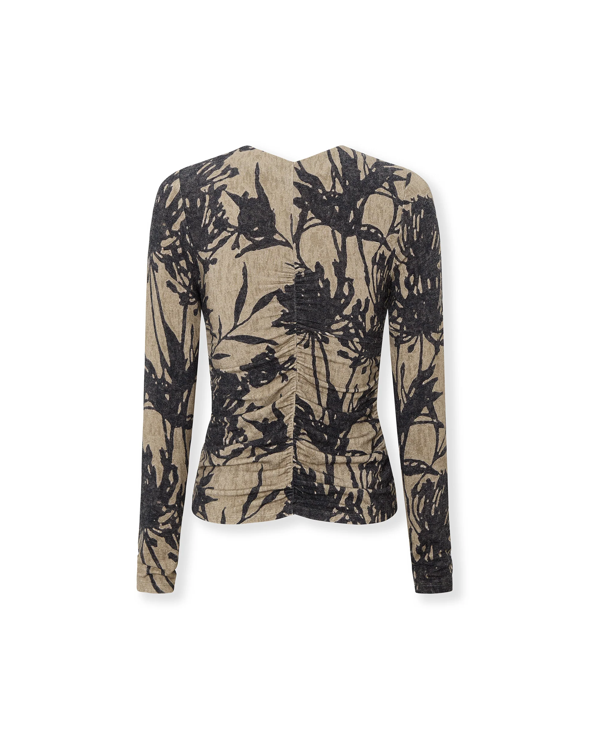MARISSA | Sand Botanical Print Jersey Top - Image 6