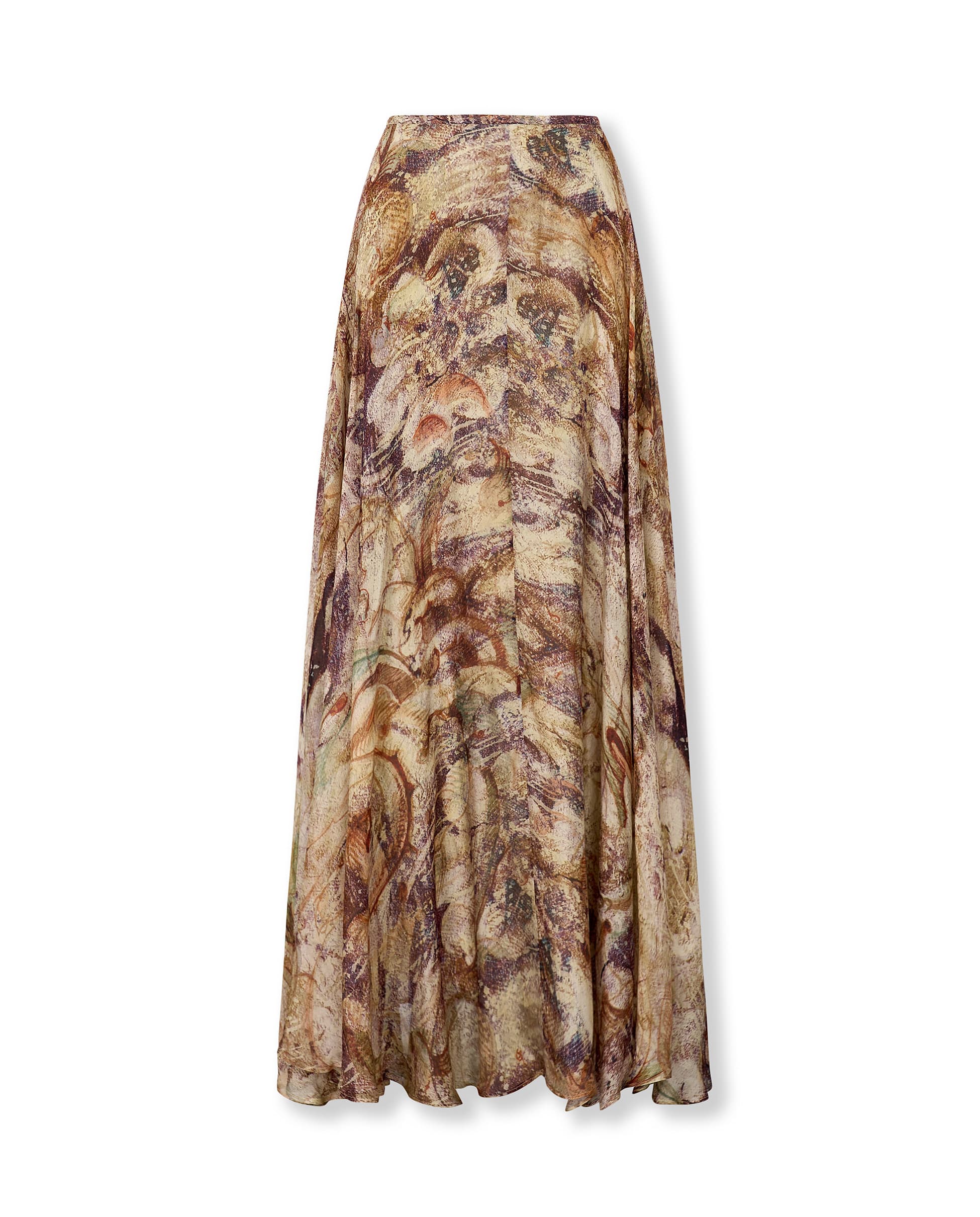 MARSIGLIA | Beige Multi Print Flared Skirt - Image 7