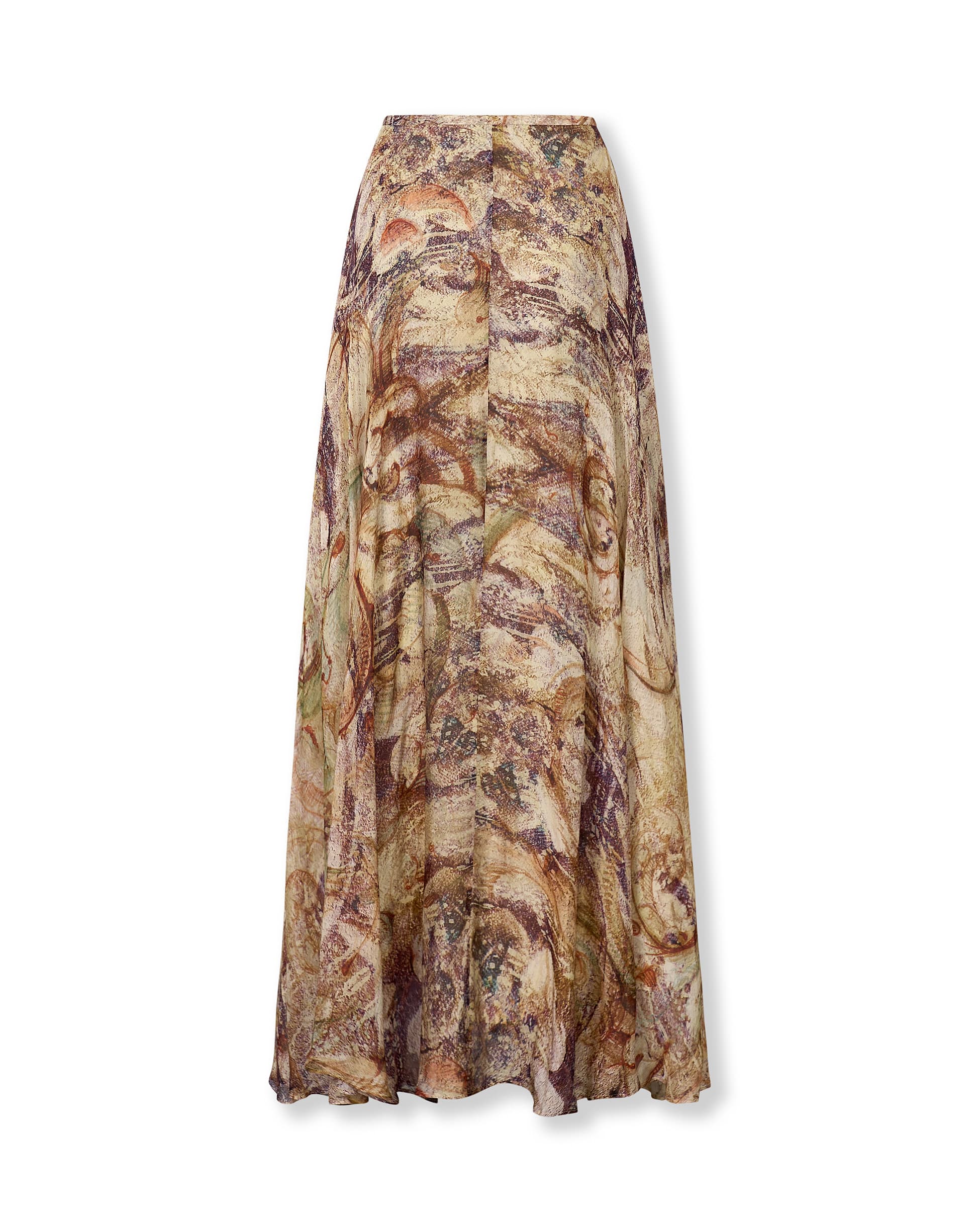 MARSIGLIA | Beige Multi Print Flared Skirt - Image 8