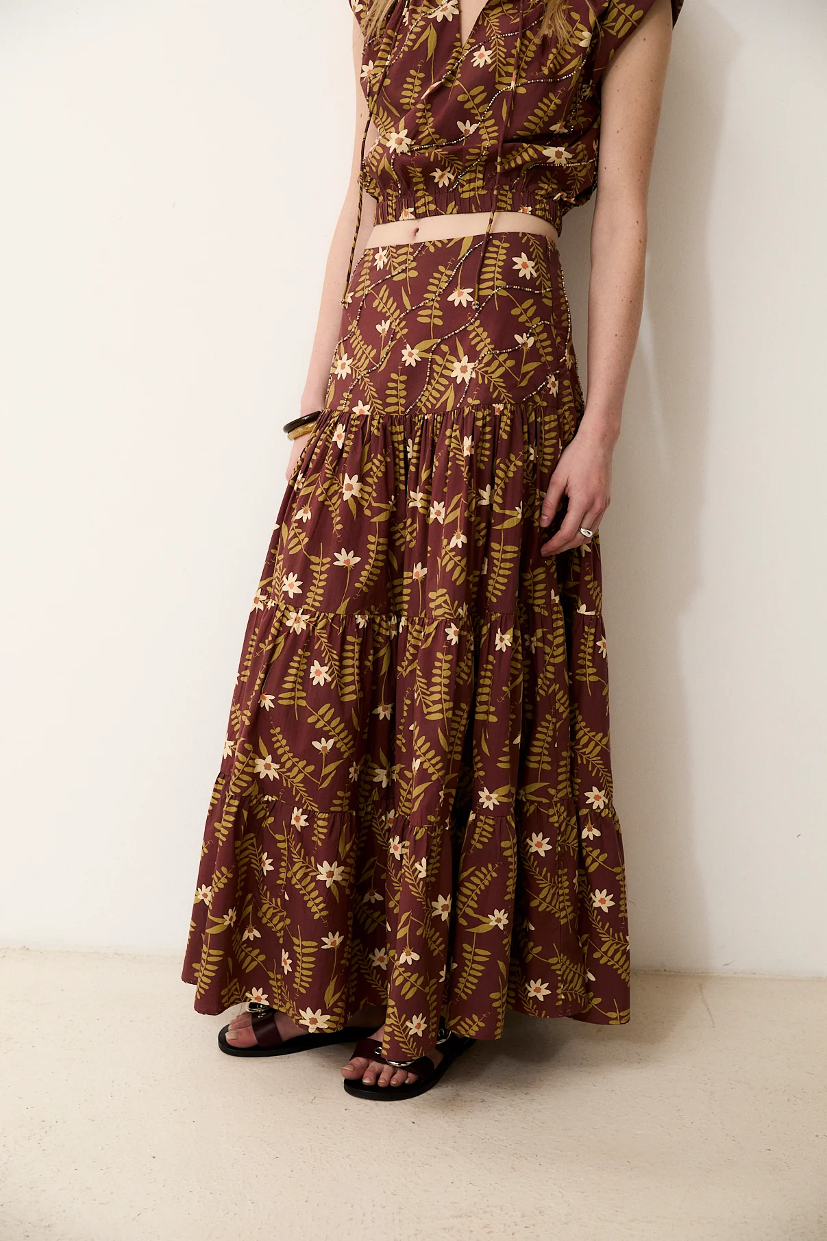 MARY | Printed Cotton Long Skirt - Image 4