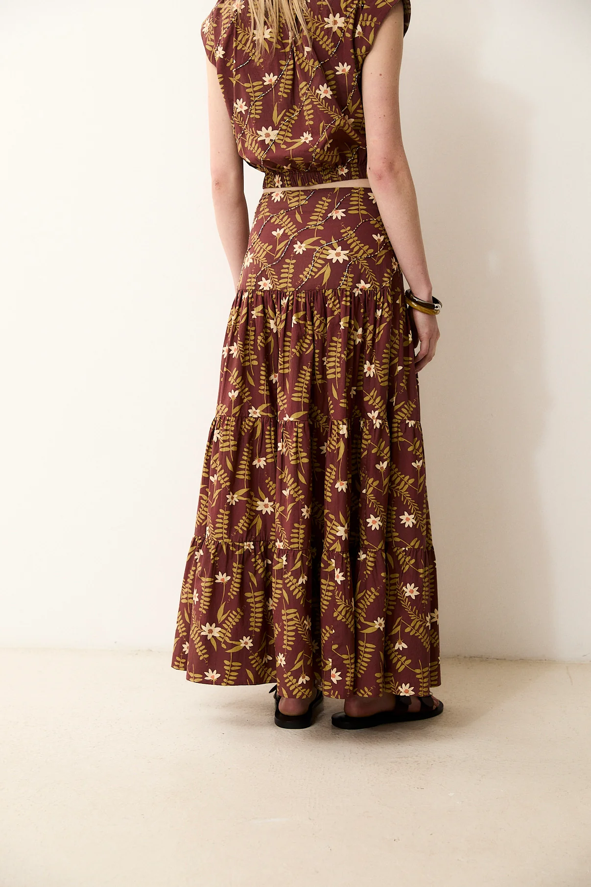 MARY | Printed Cotton Long Skirt - Image 5