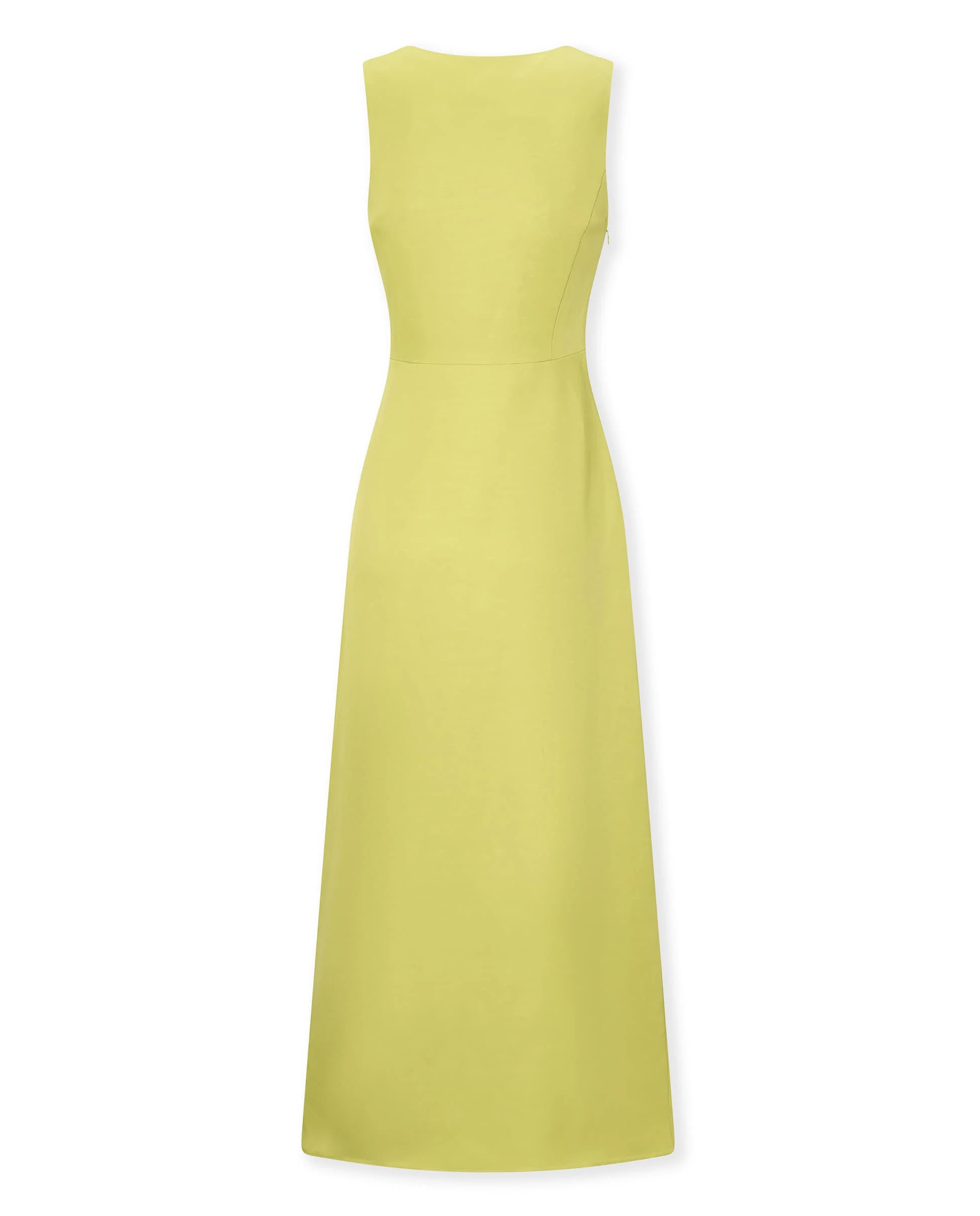 MASSIMA | Lime Viscose and Linen Long Dress - Image 7