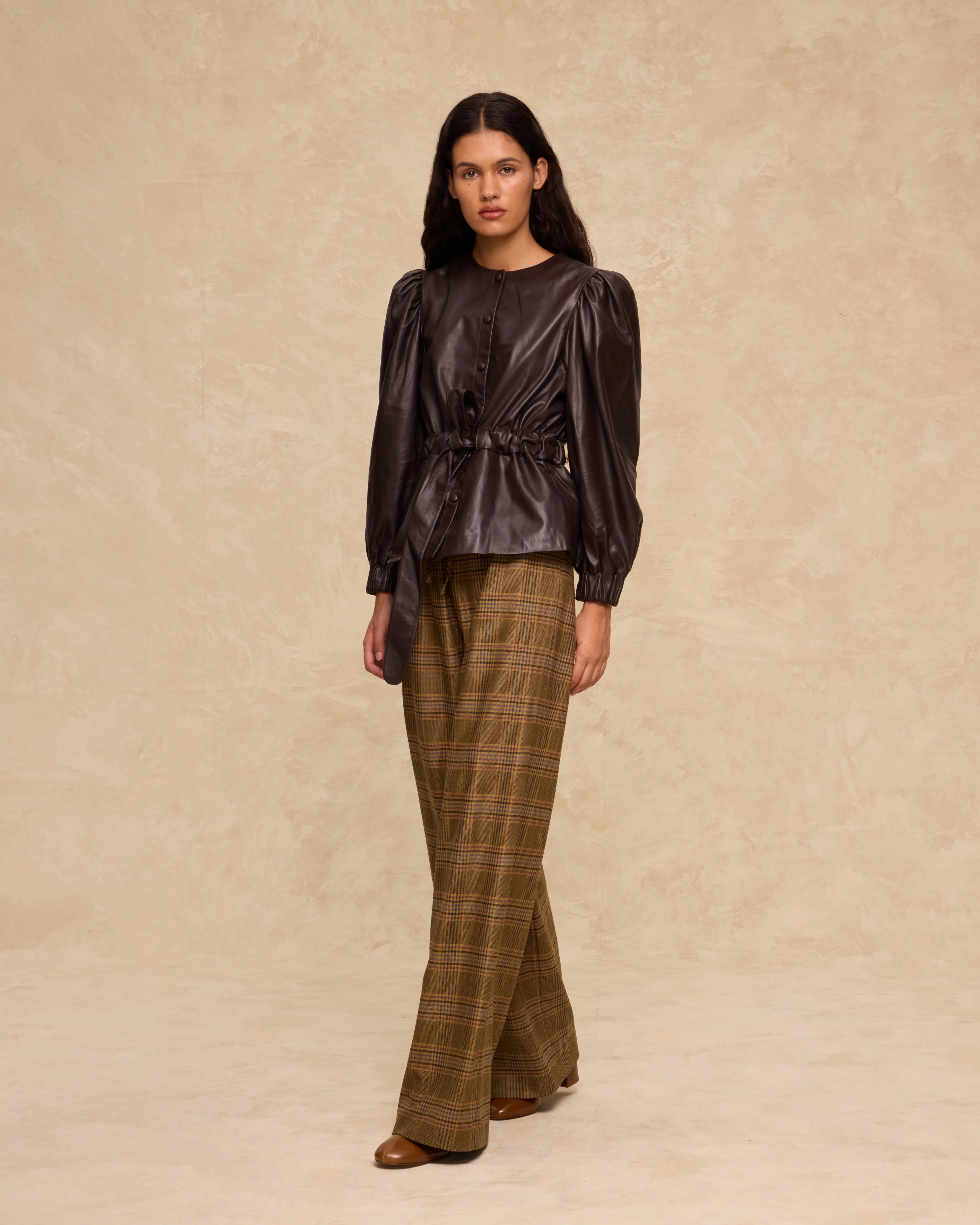 MILA | Dark Brown Lamb Leather Jacket - Image 3