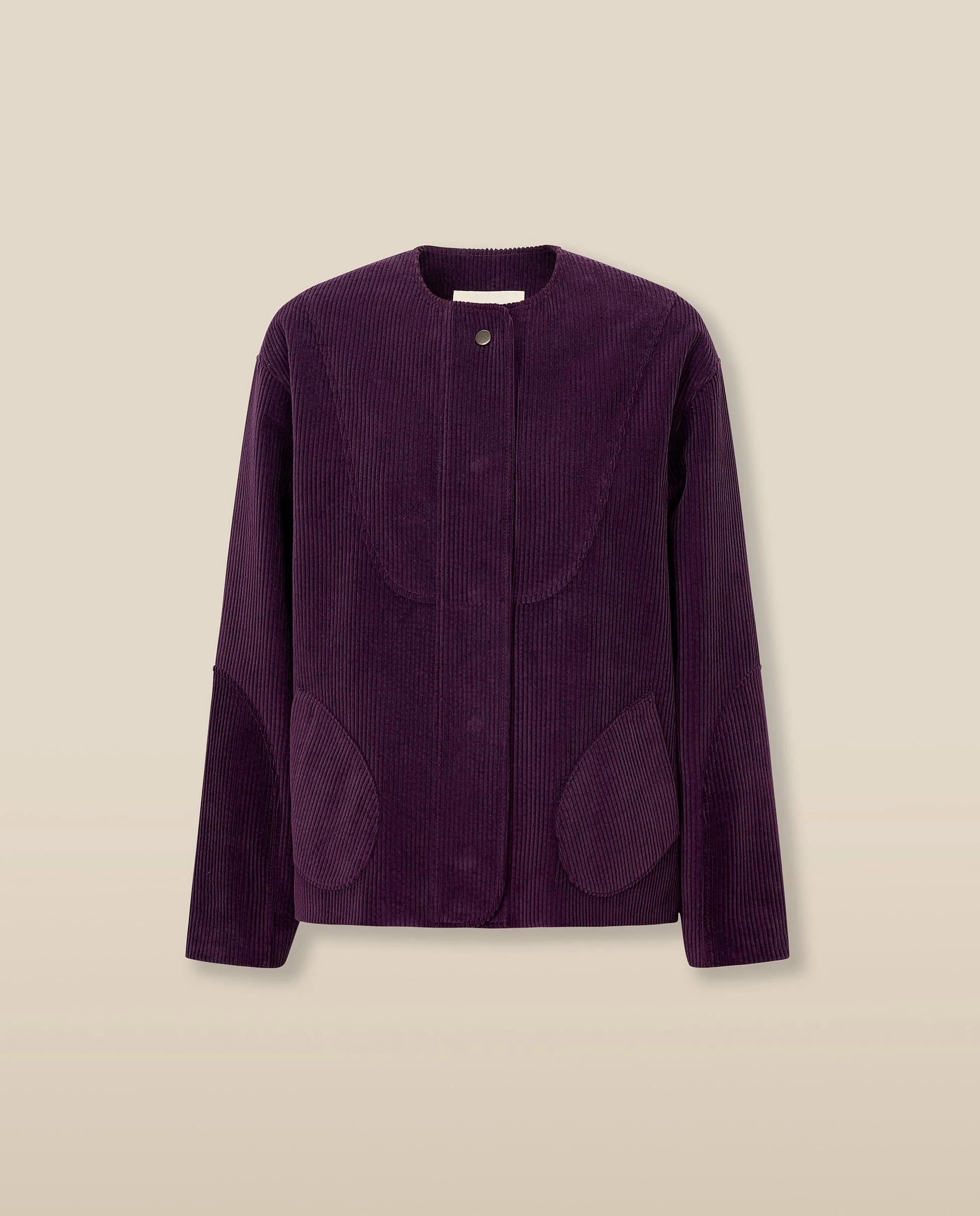 MILENKA | Aubergine Cotton Corduroy Jacket - Image 6