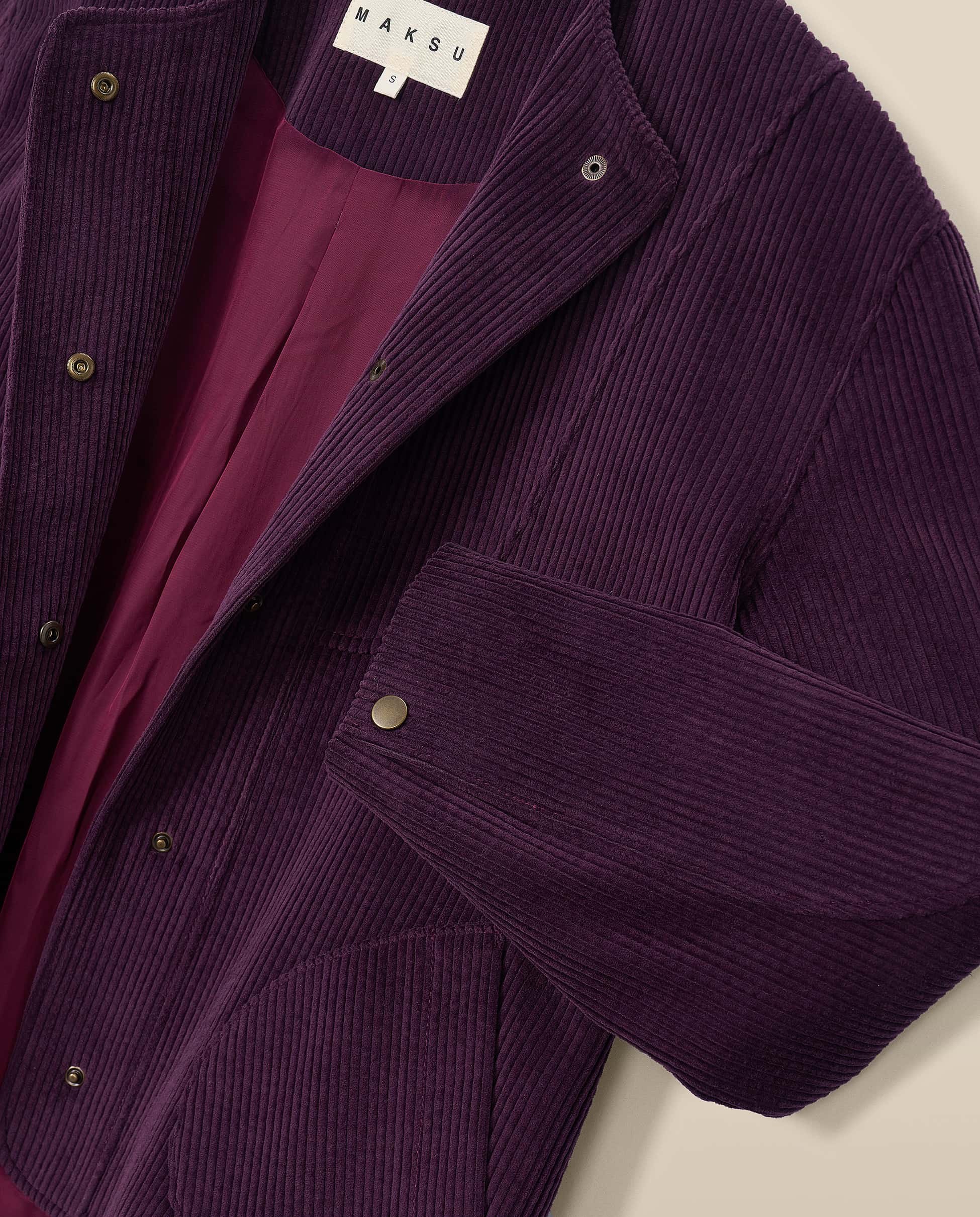 MILENKA | Aubergine Cotton Corduroy Jacket - Image 8