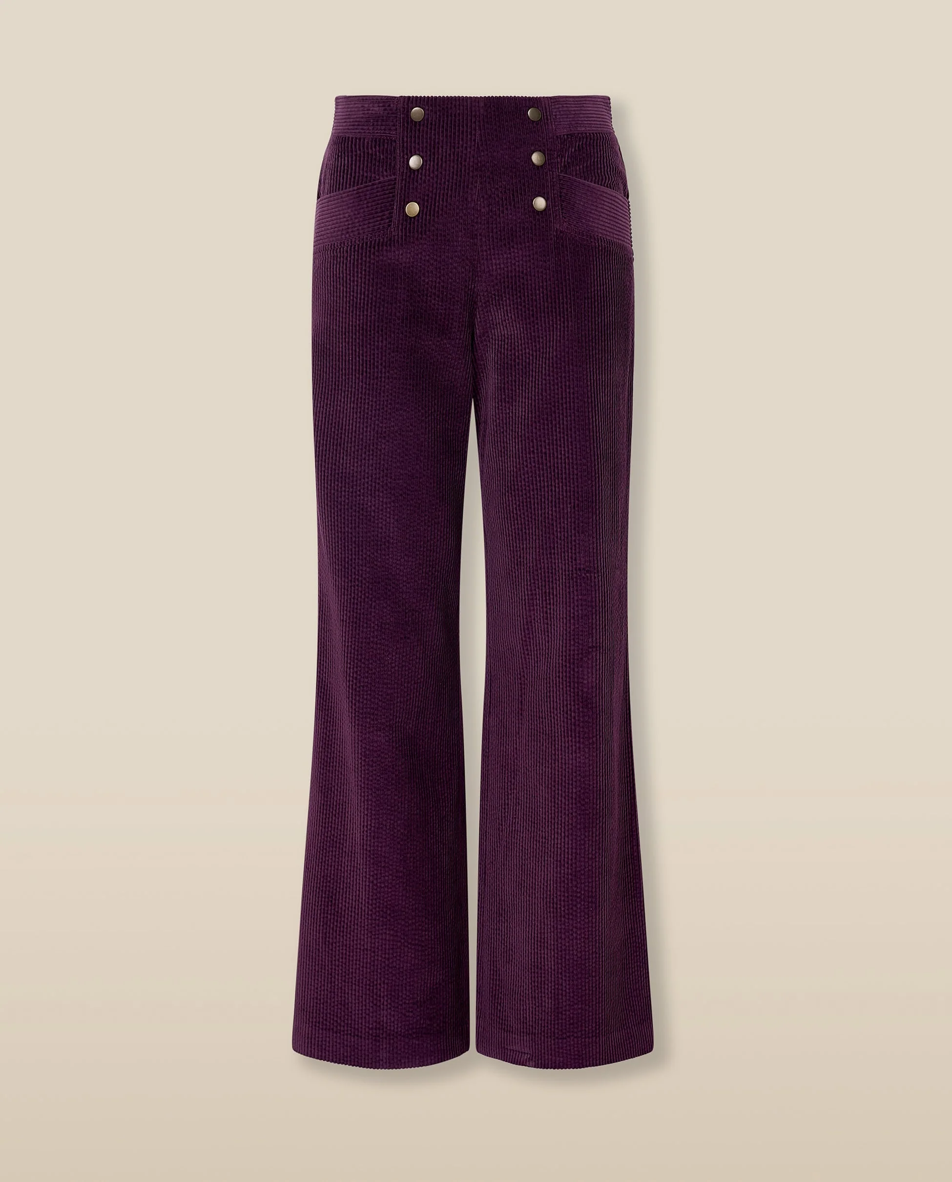 MILENKA | Aubergine Cotton Corduroy Trousers - Image 5