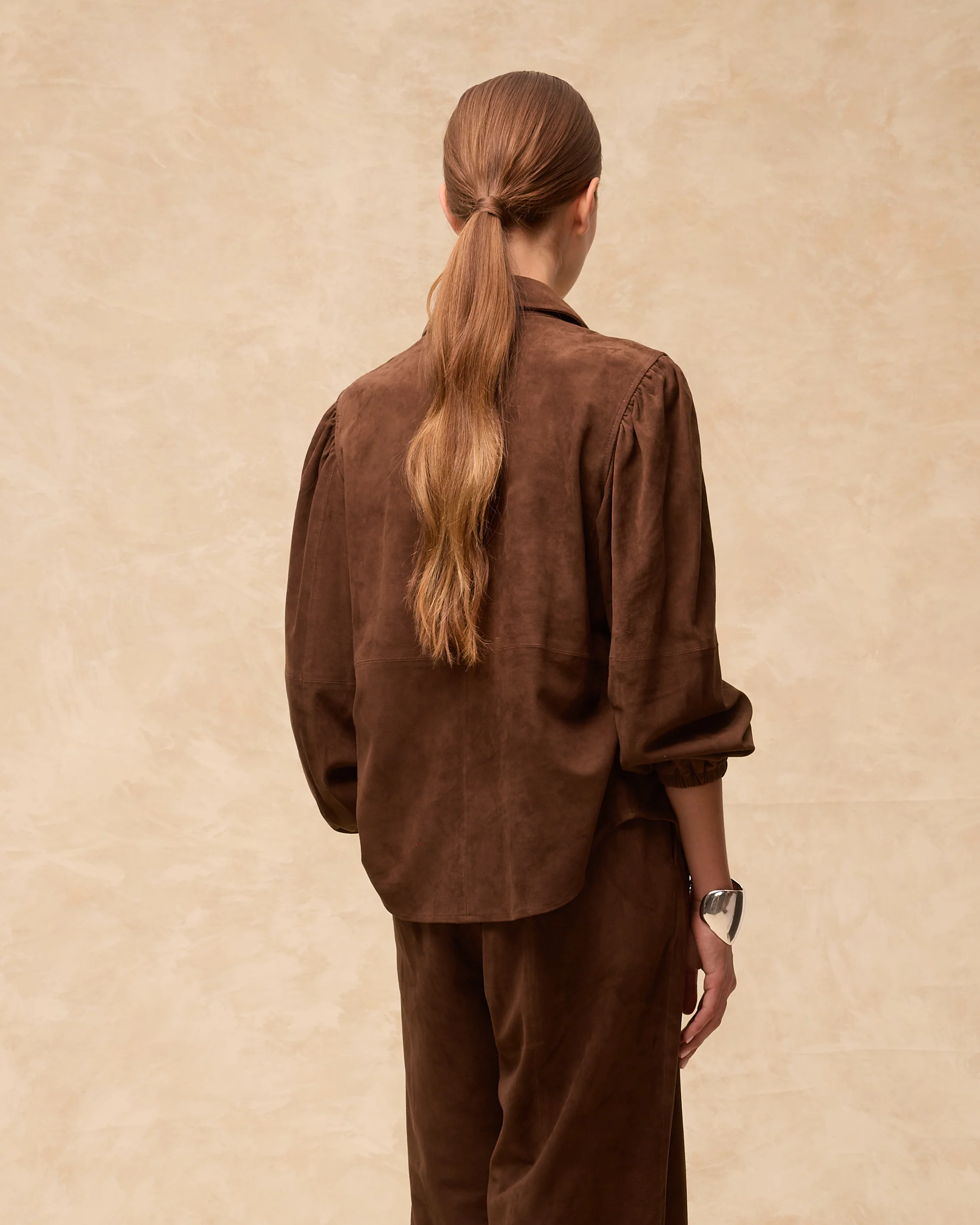 MOCHA | Dark Brown Suede Blouse - Image 5