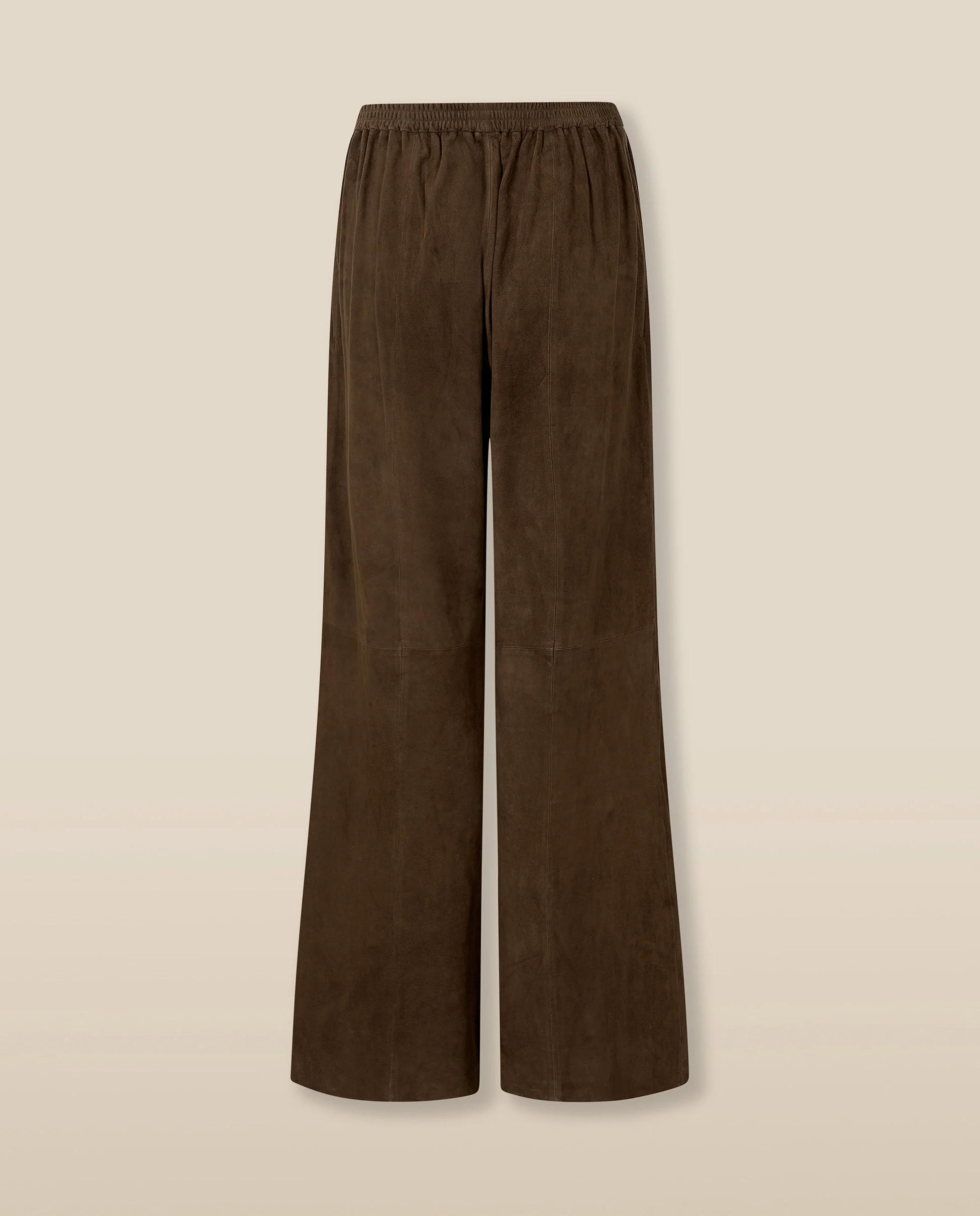 MOCHA | Dark Brown Suede Wide-Leg Trousers - Image 7