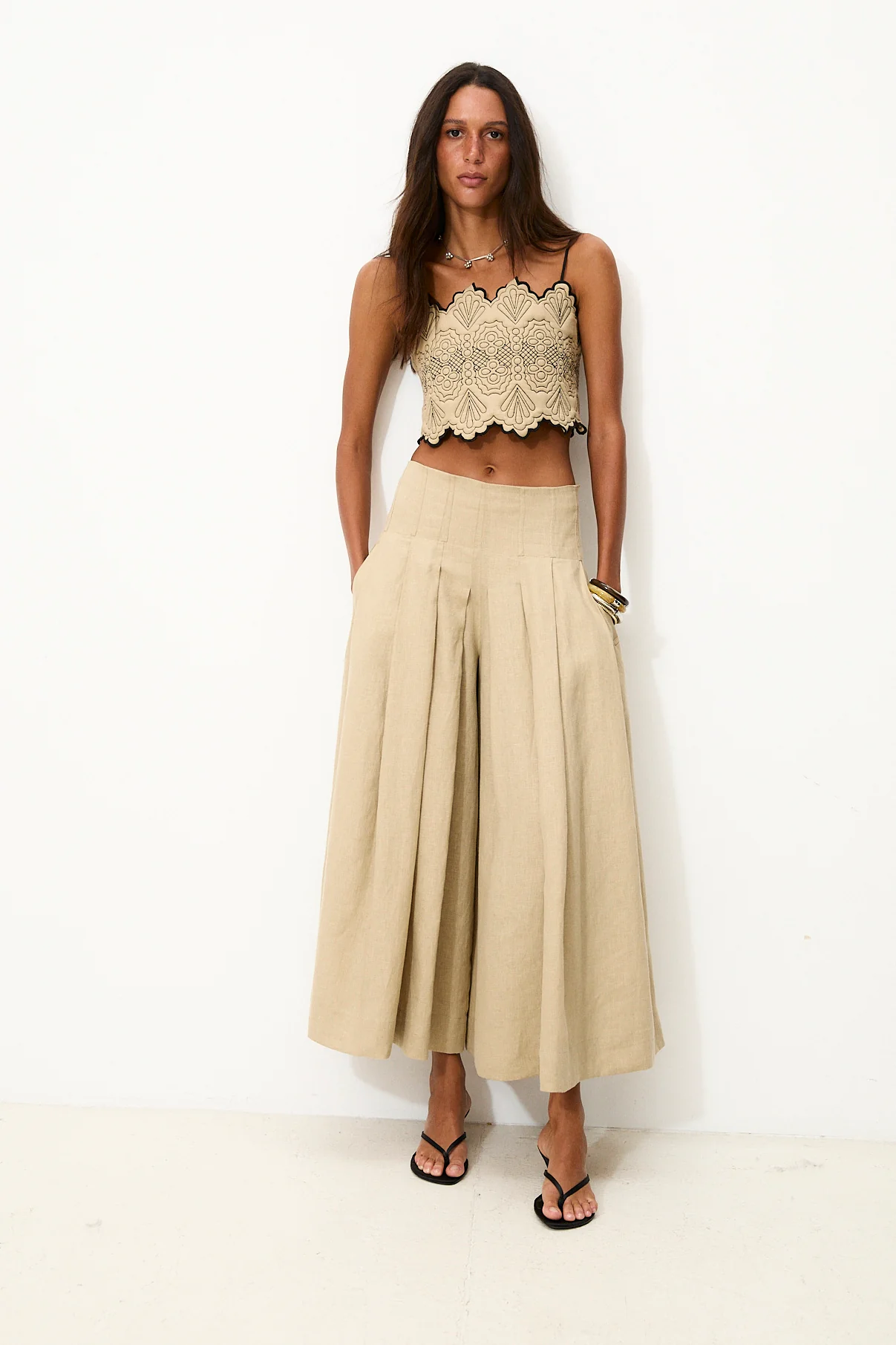 MORRIS | Ecru 100% Linen Trousers - Image 2