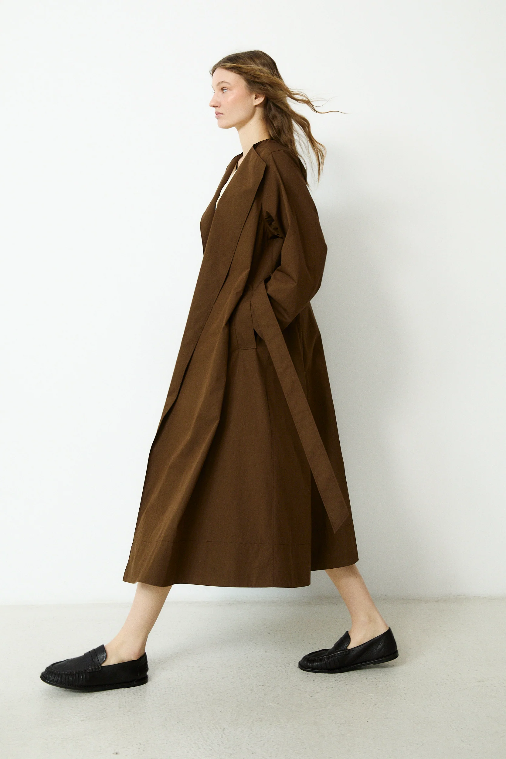 OFELIA | Brown Cotton Trench Coat - Image 3