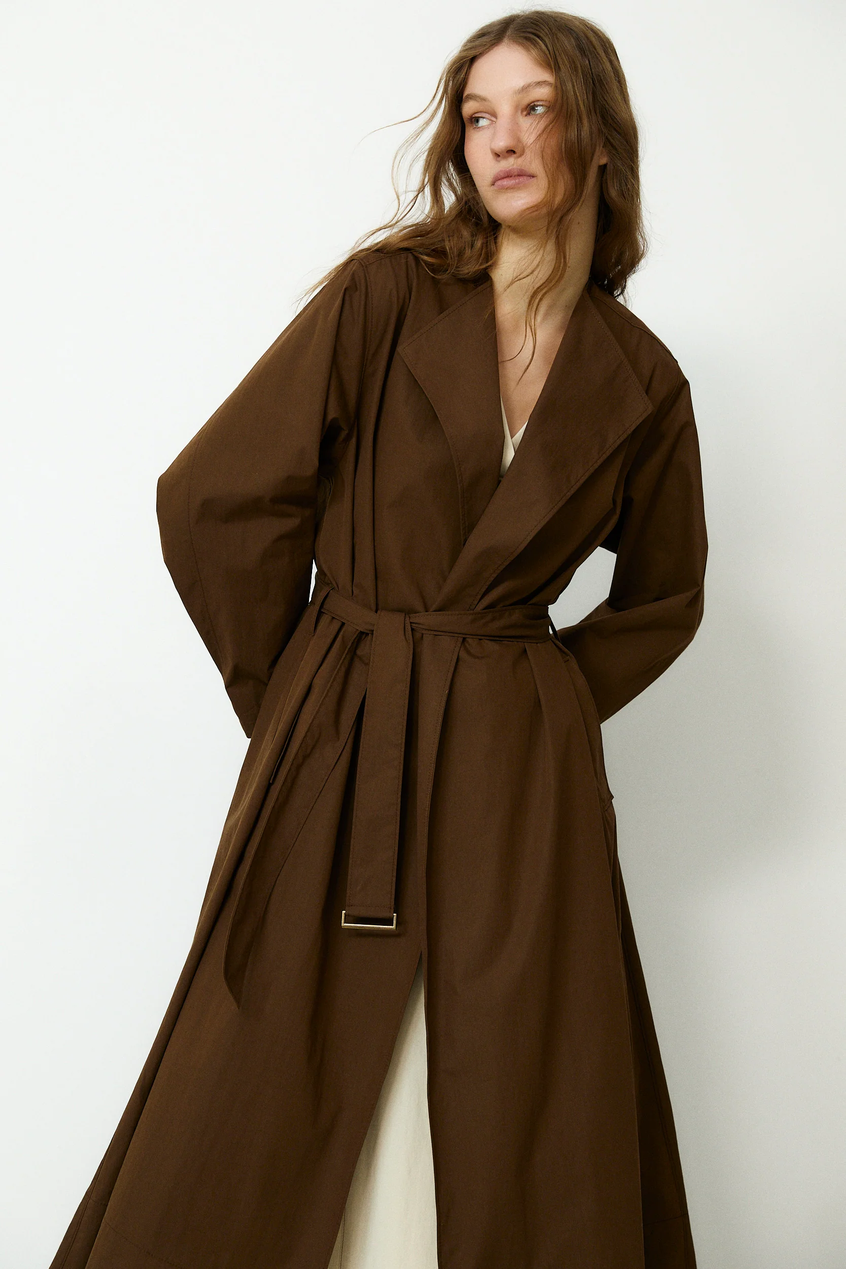 OFELIA | Brown Cotton Trench Coat - Image 4