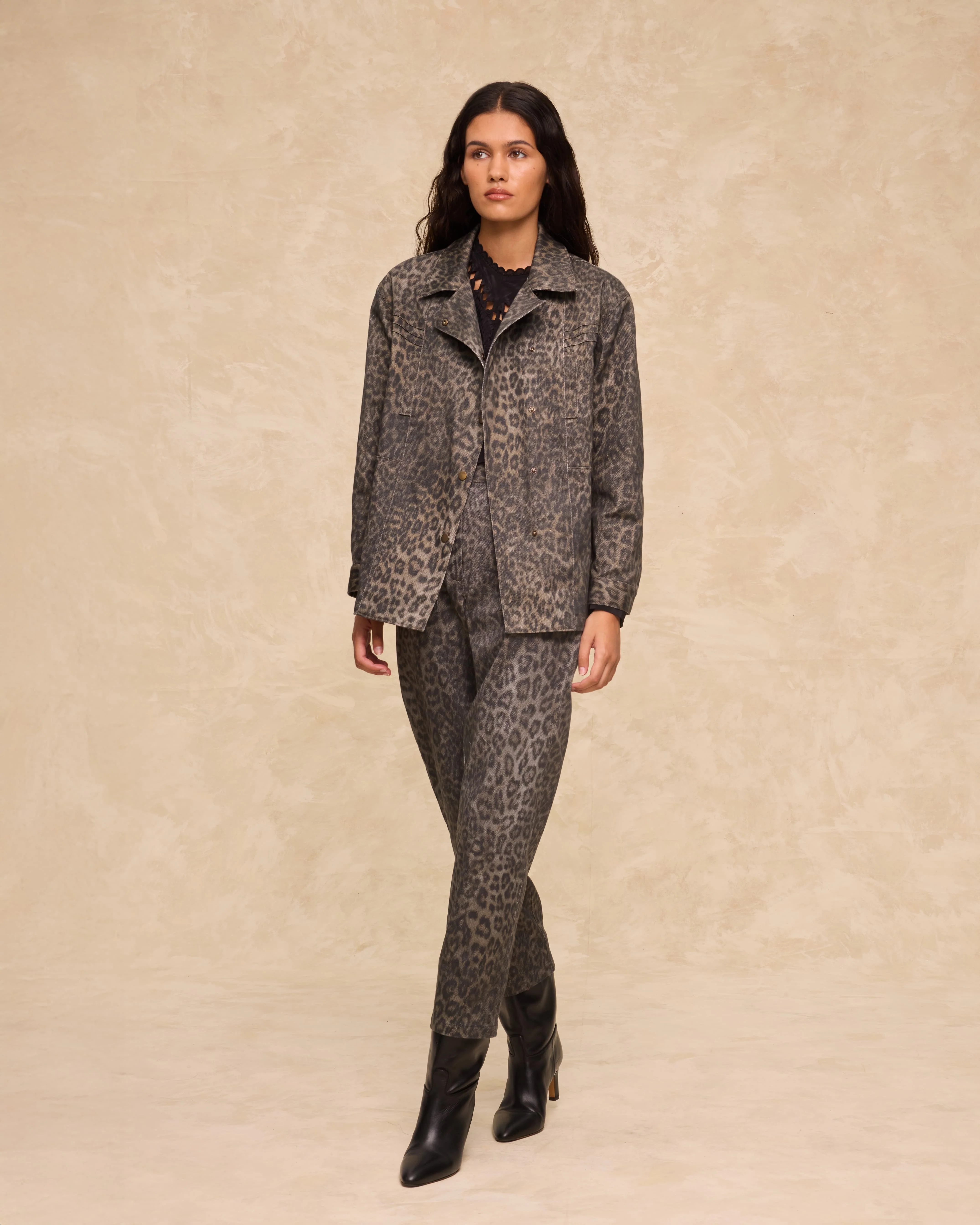 OLIVIA | Leopard Printed Cotton Jacket - Image 2