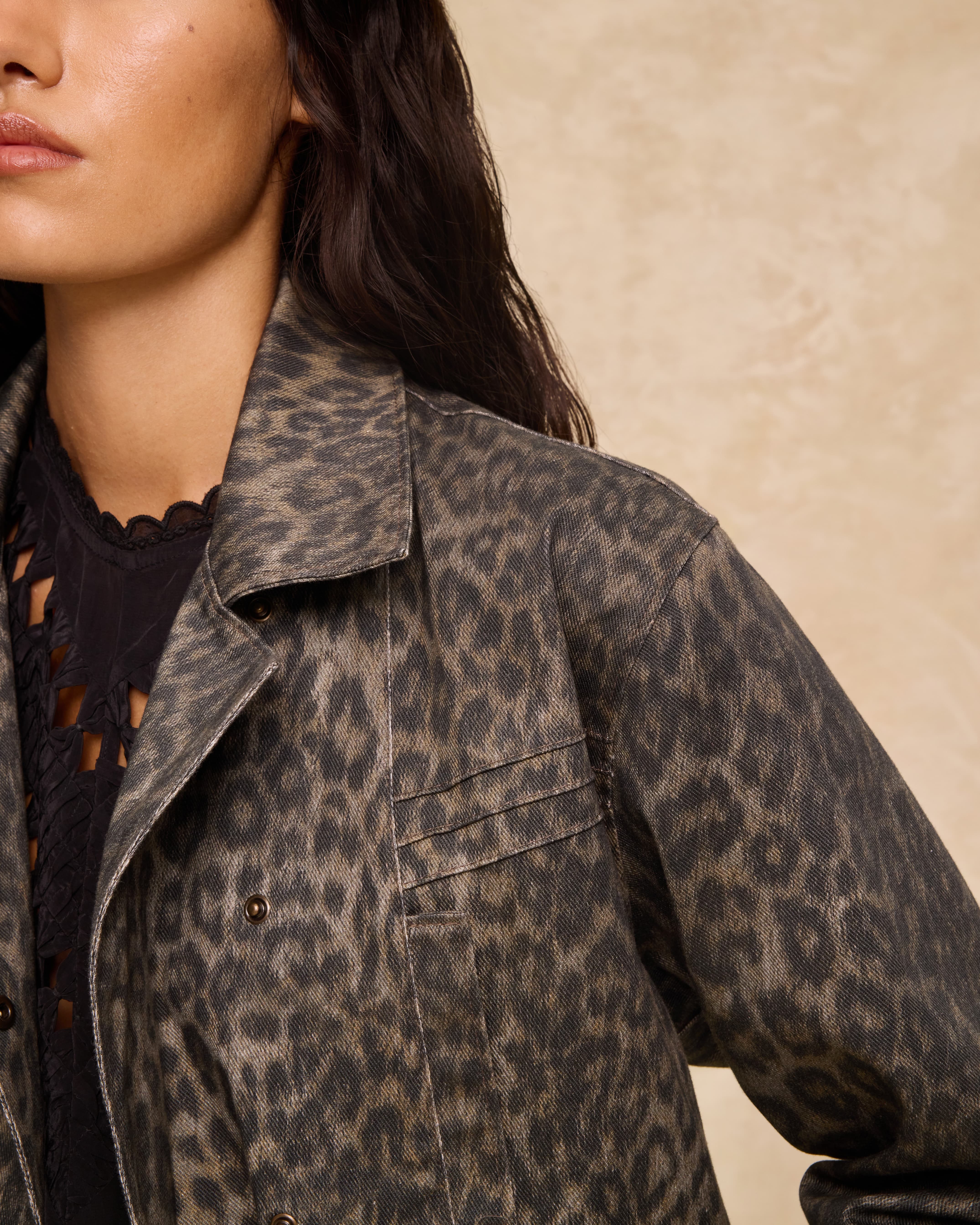 OLIVIA | Leopard Printed Cotton Jacket - Image 3