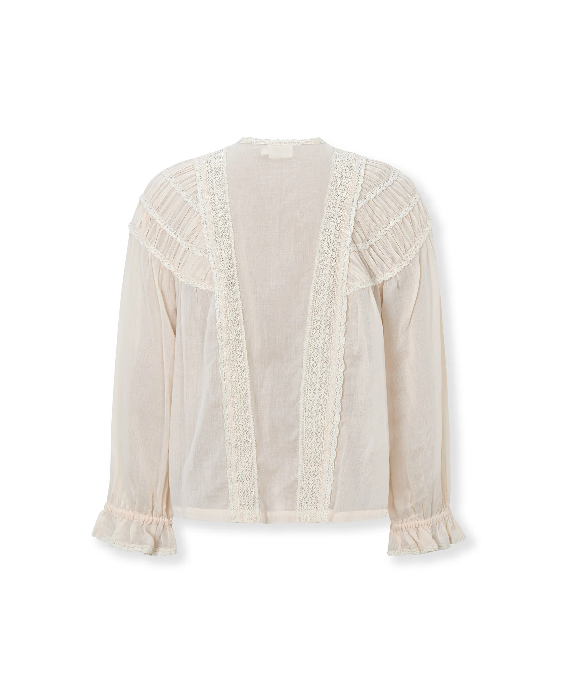 ORGANDELA | Ivory Pleated Cotton Blouse - Image 6