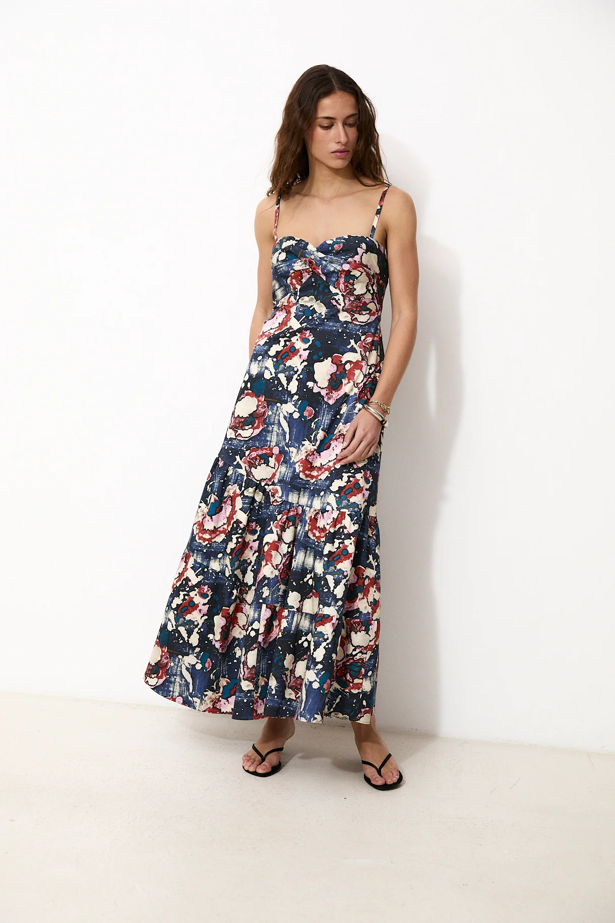 PETAL HAZE | Italian Fabric Bustier Midi Dress - Image 4