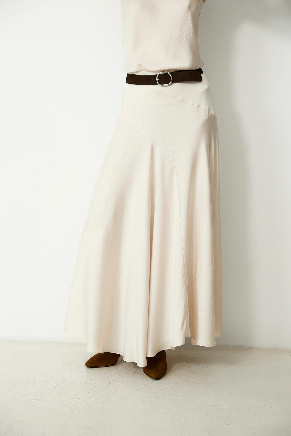 PLISSÉ | Ecru Fluid Maxi Skirt - Image 4