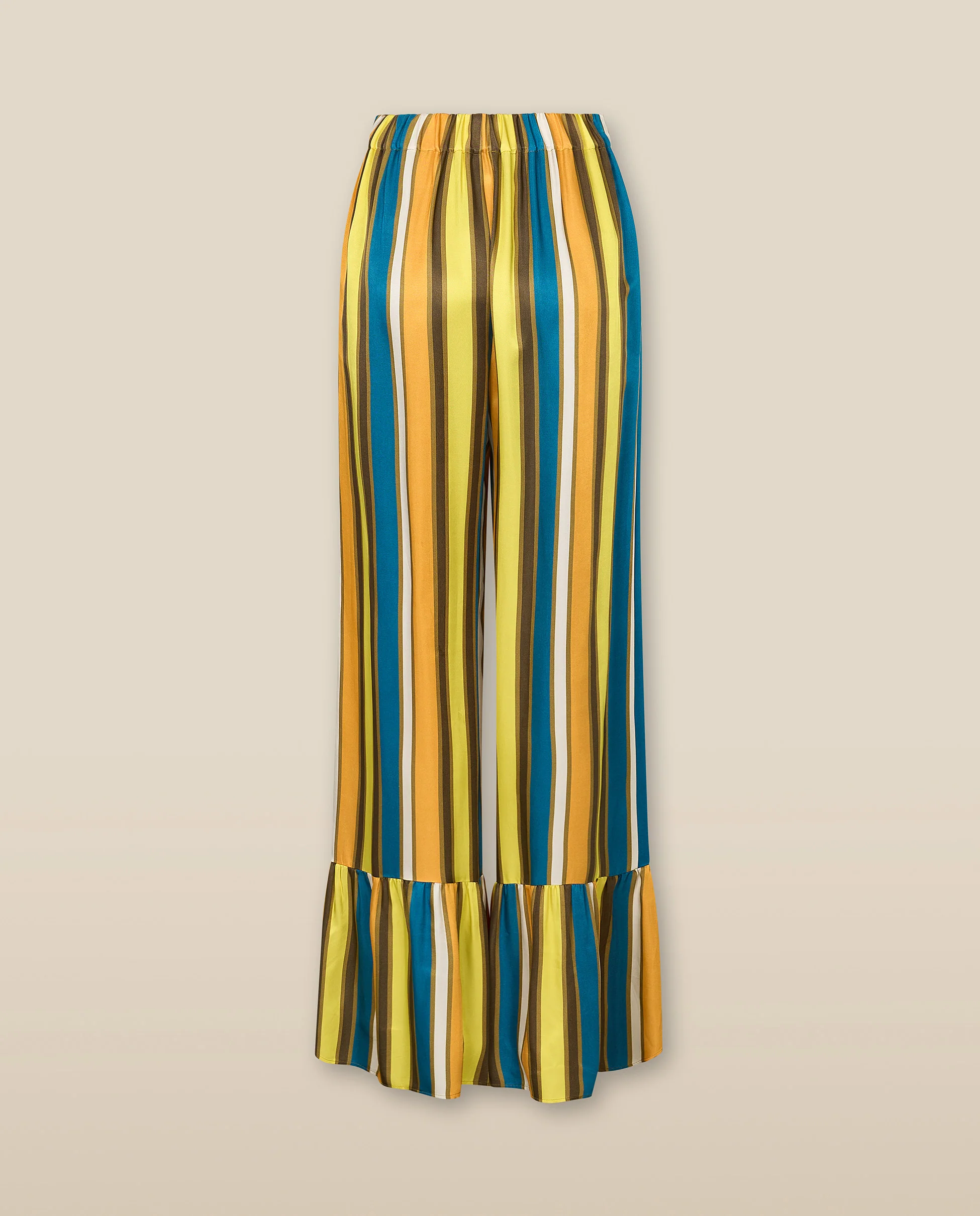 POPEA | Multicoloured Stripe Ruffle Trousers - Image 3